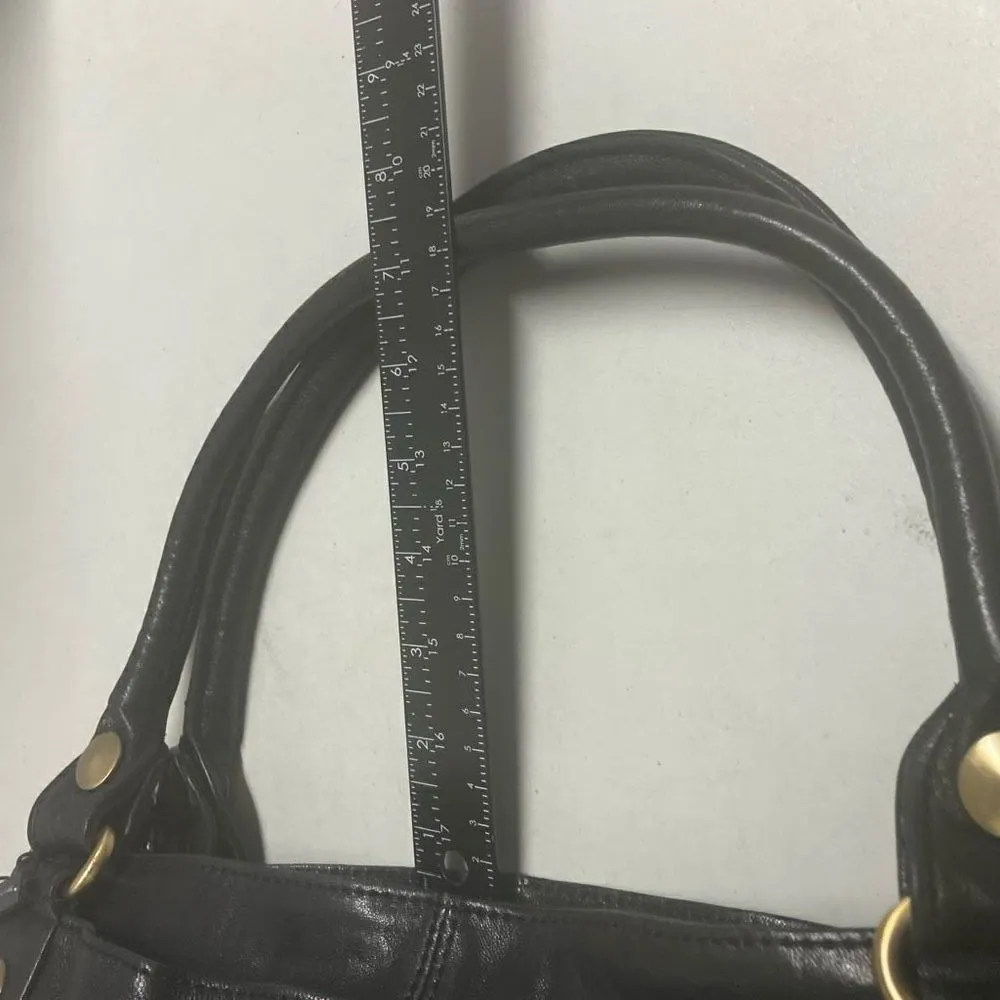 CHOCOLAT BLU Women’s Vegan Leather Handbag Black 10X4X12 Shoulder Bag Tote‎ - Image 3