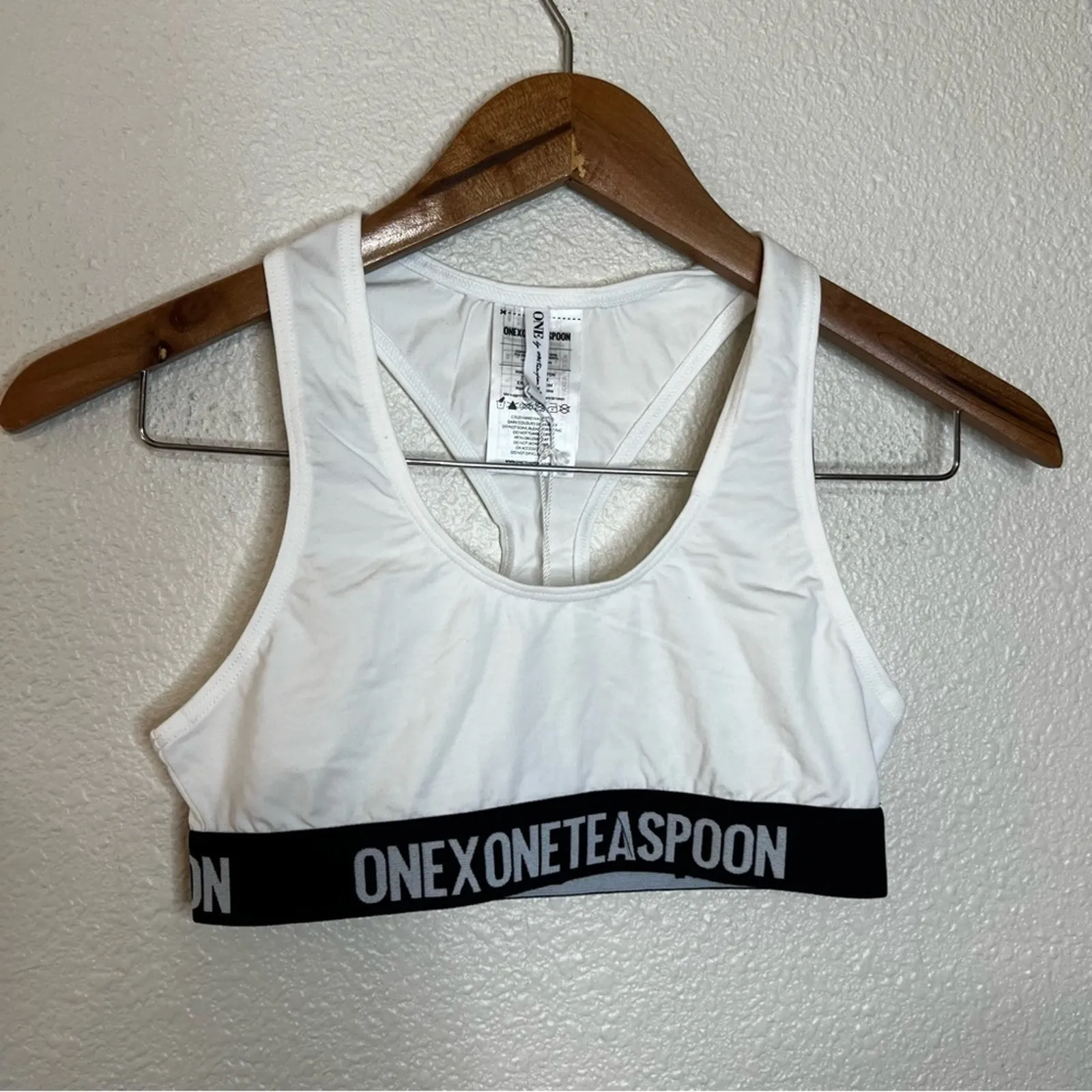 One Teaspoon white crop Racerback bralette NEW XXS EXTRA EXTRA SMALL - Image 2