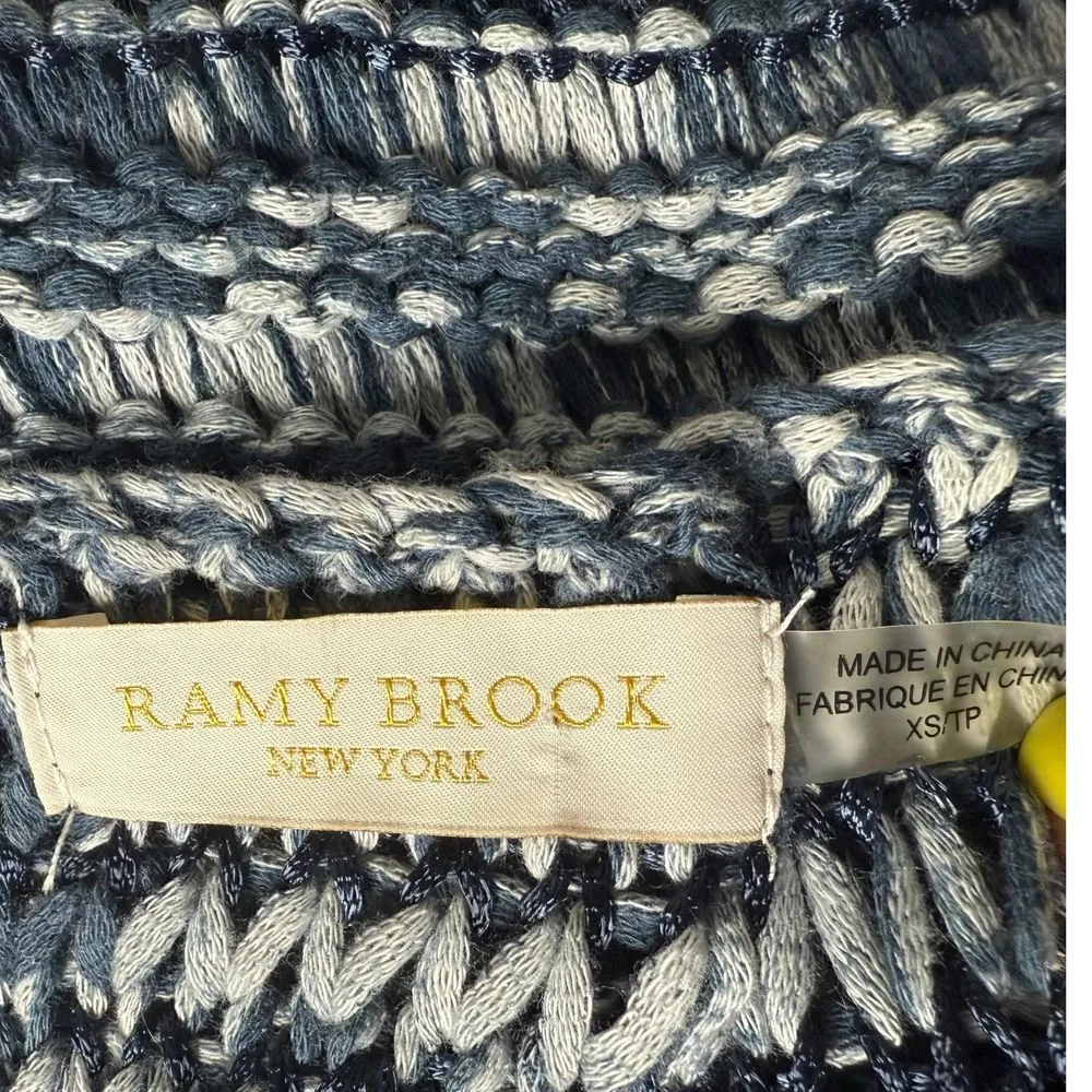 Ramy Brook Crochet Knit Sleeveless Top Women Size‎ XS Blue Layering Coastal BOHO - Image 3