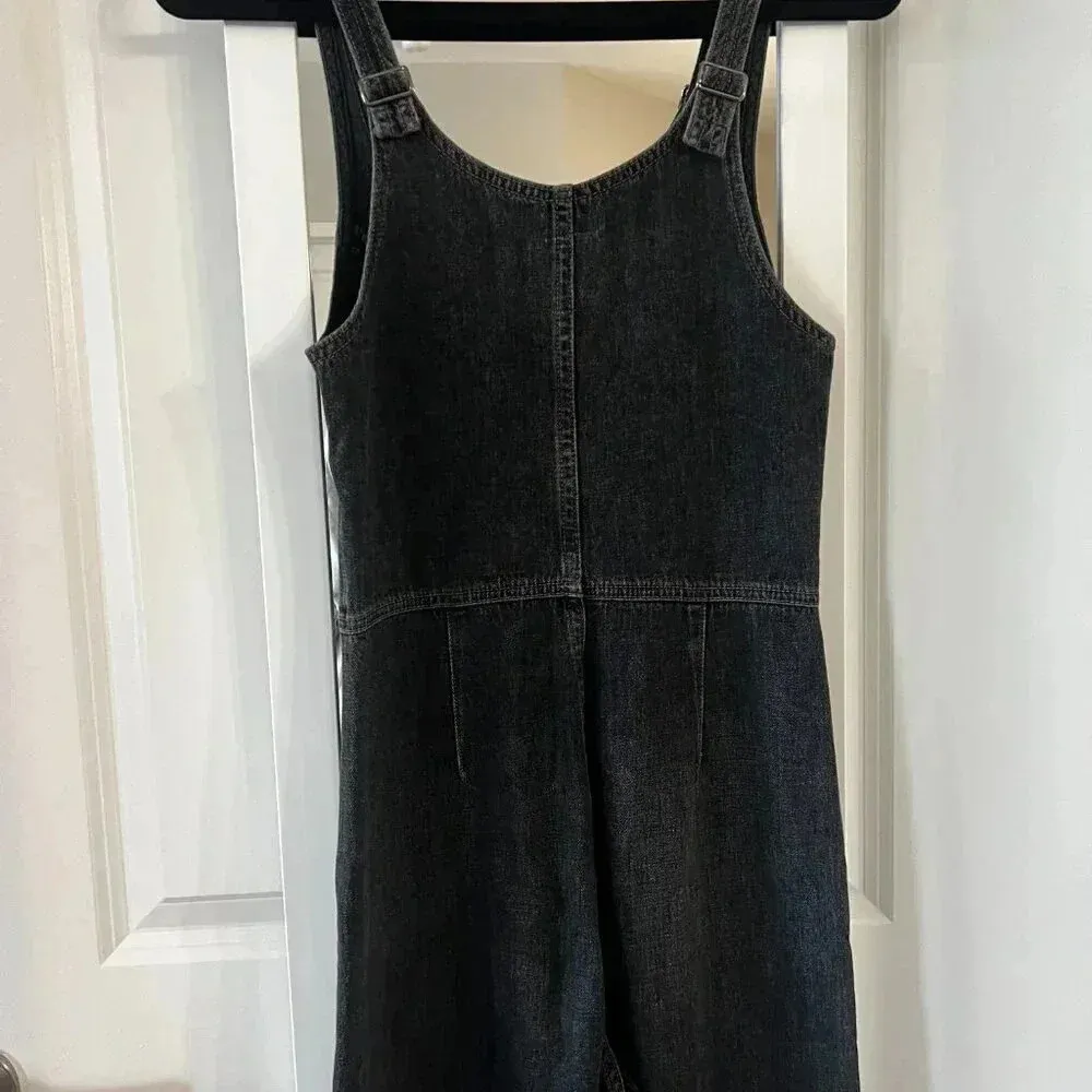 894 Jean Atelier Star Denim Jumpsuit In Night Size 2 Color Black Grey - Image 8