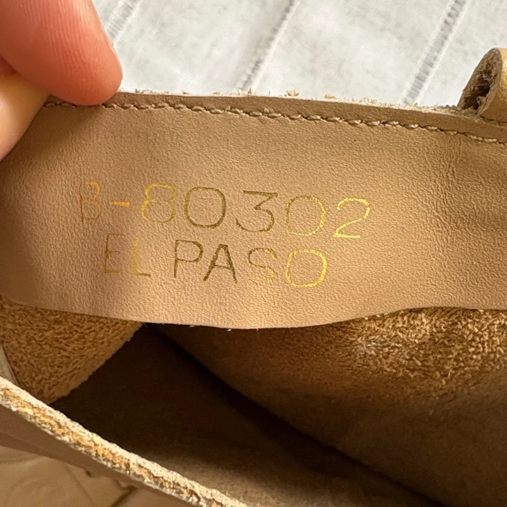Vintage 70s/80s El Paso Taupe Cowboy Boots Tan Size 8 - Image 11