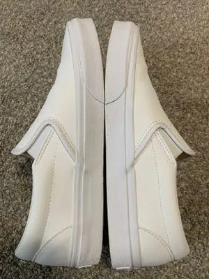 Vans White Leather Slip On - Image 2