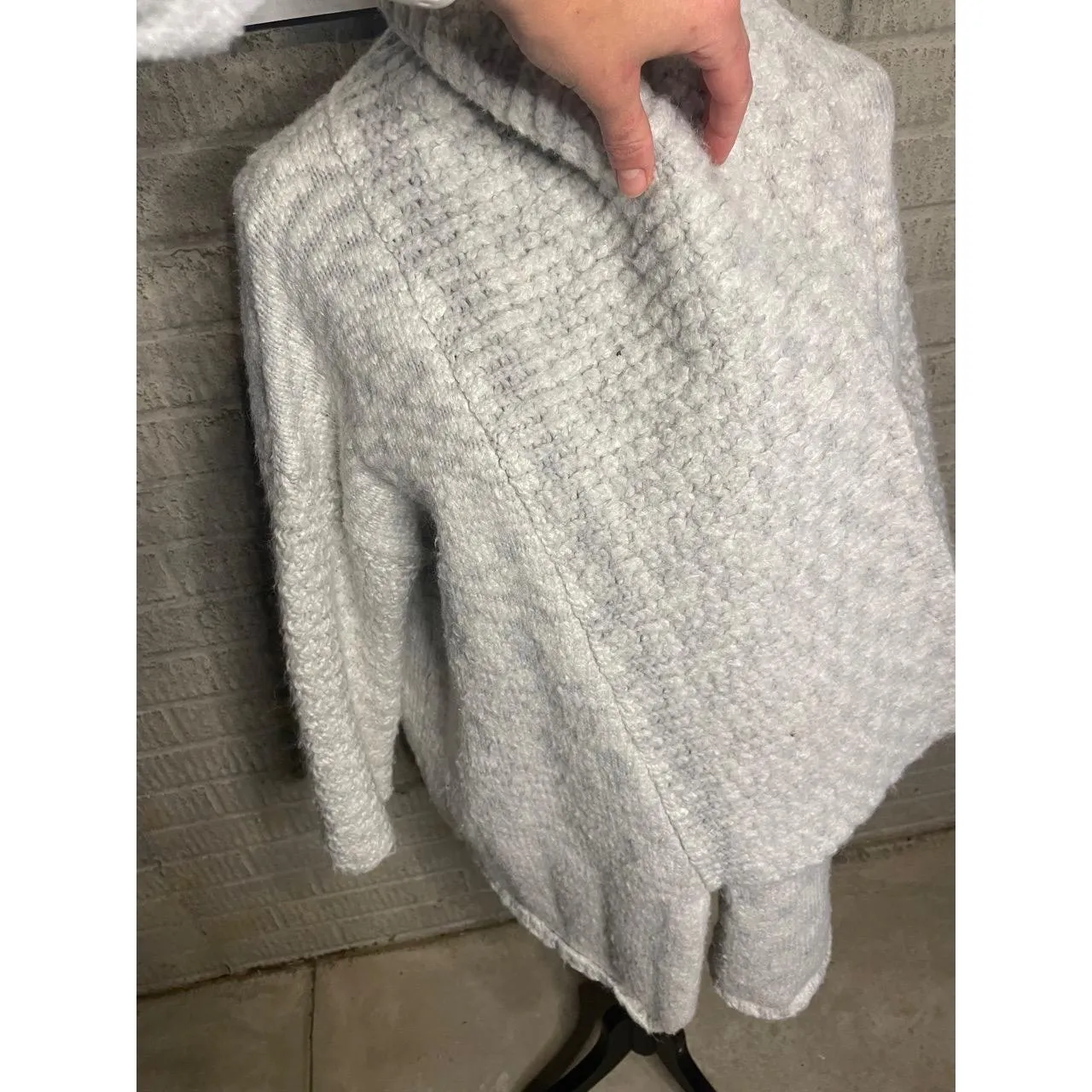 Look By M Womens Chunky Knit Open Front Shawl Collar Cardigan One Size White Size M - Image 2