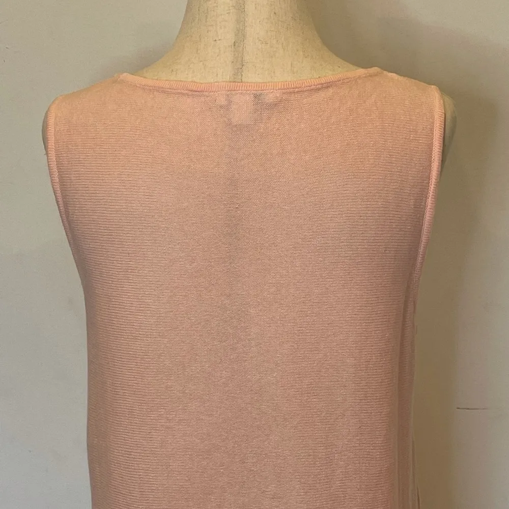 J. Jill Light Pink Linen Blend Fringe Bottom Tank‎ Size XS - Image 7