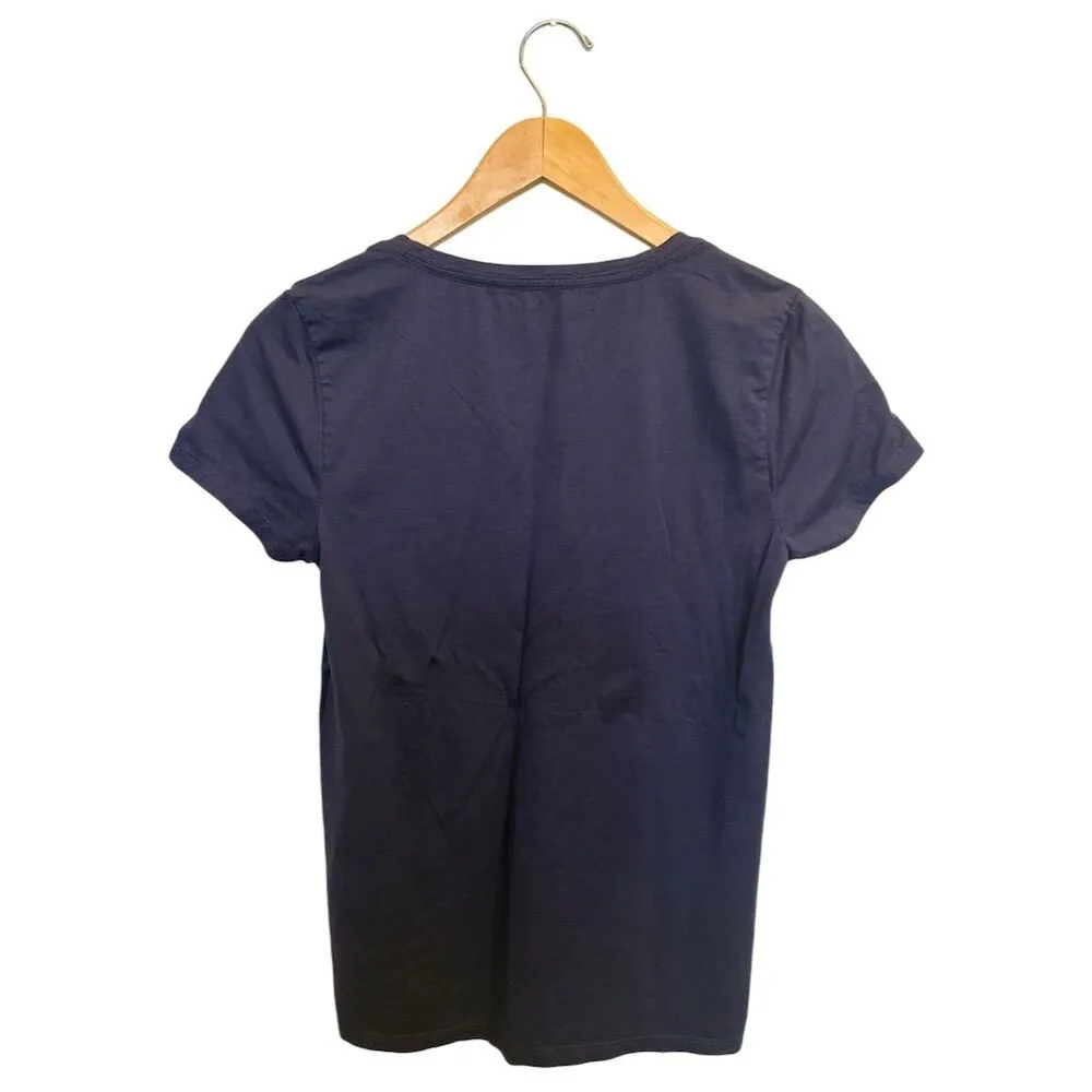 Marine Layer Women's Custom Dyed Signature V-Neck Tee Short Sleeve Size S Blue - Image 3