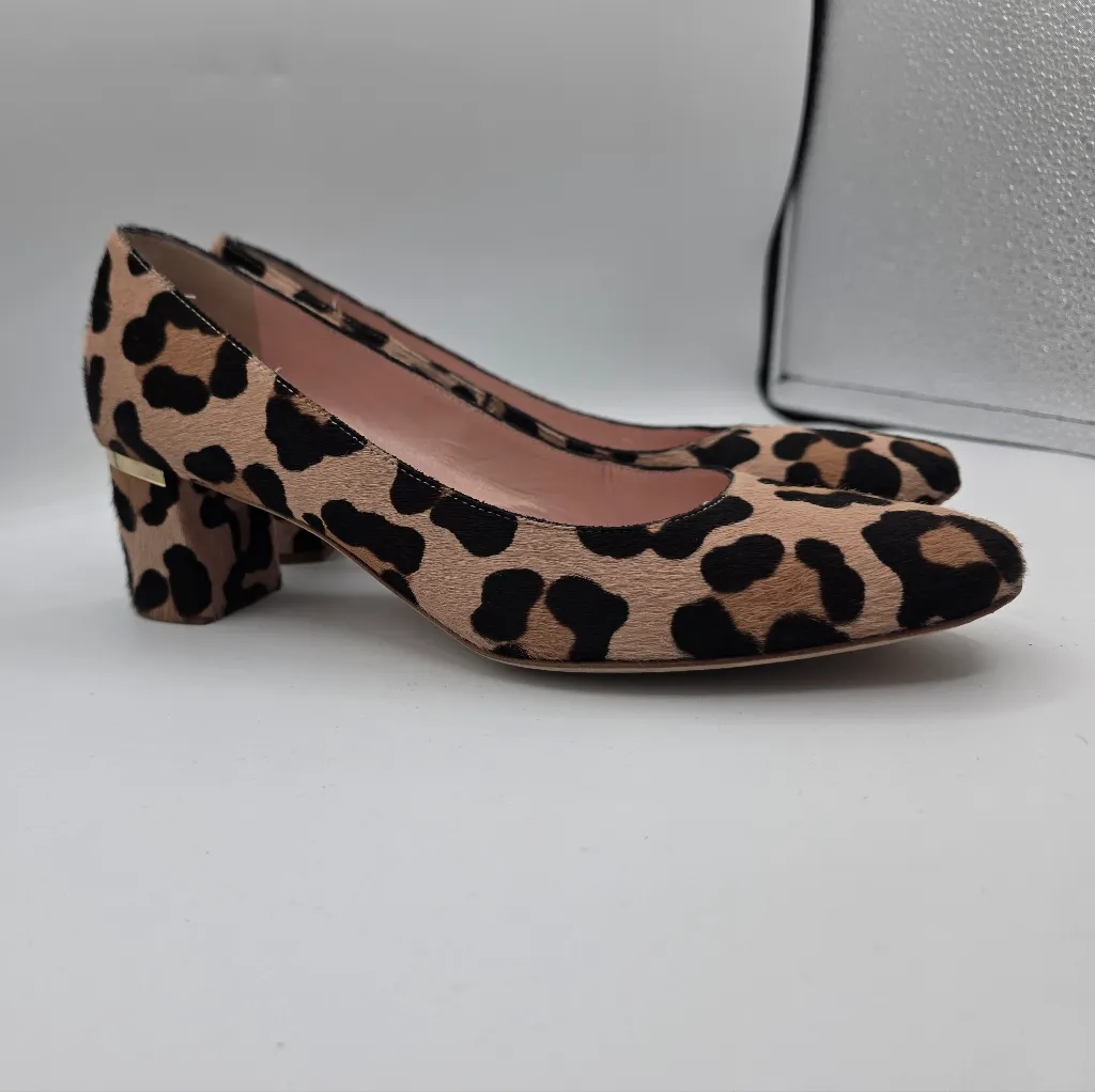 Kate Spade Womens Milan Too Pump Heels Size 7 1/2 calf hair cheetah Animal Print - Image 3