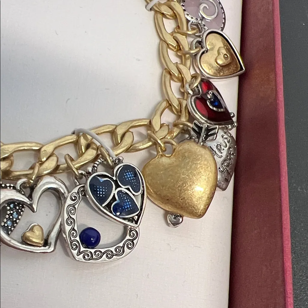 Piper K | Dual-Tone Boho Heart Charm Bracelet w/ Heart Clasp - Image 11