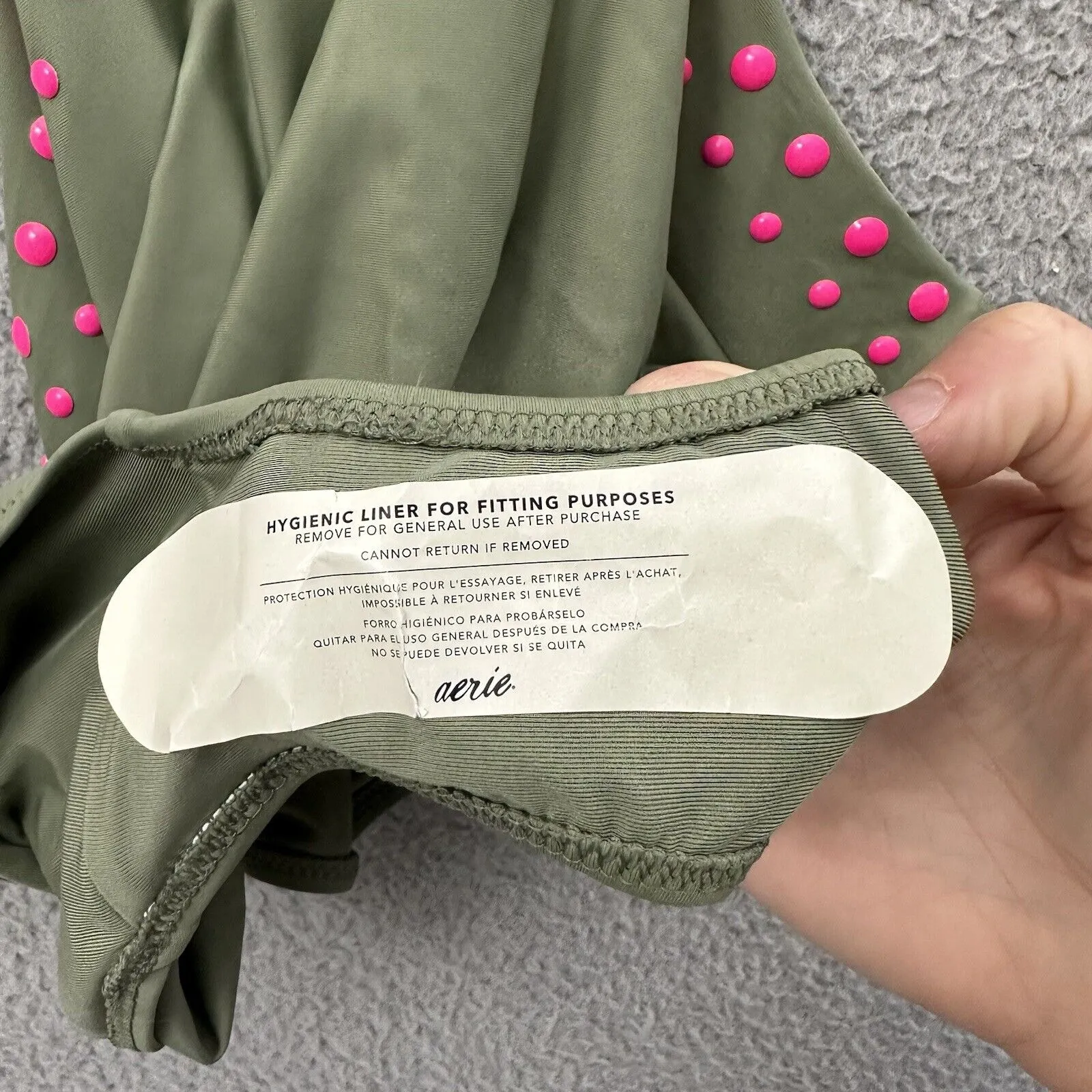 NWT Aerie Cut Out Full Coverage One Piece Swimsuit‎ Olive Beach Travel Wo… - Image 4