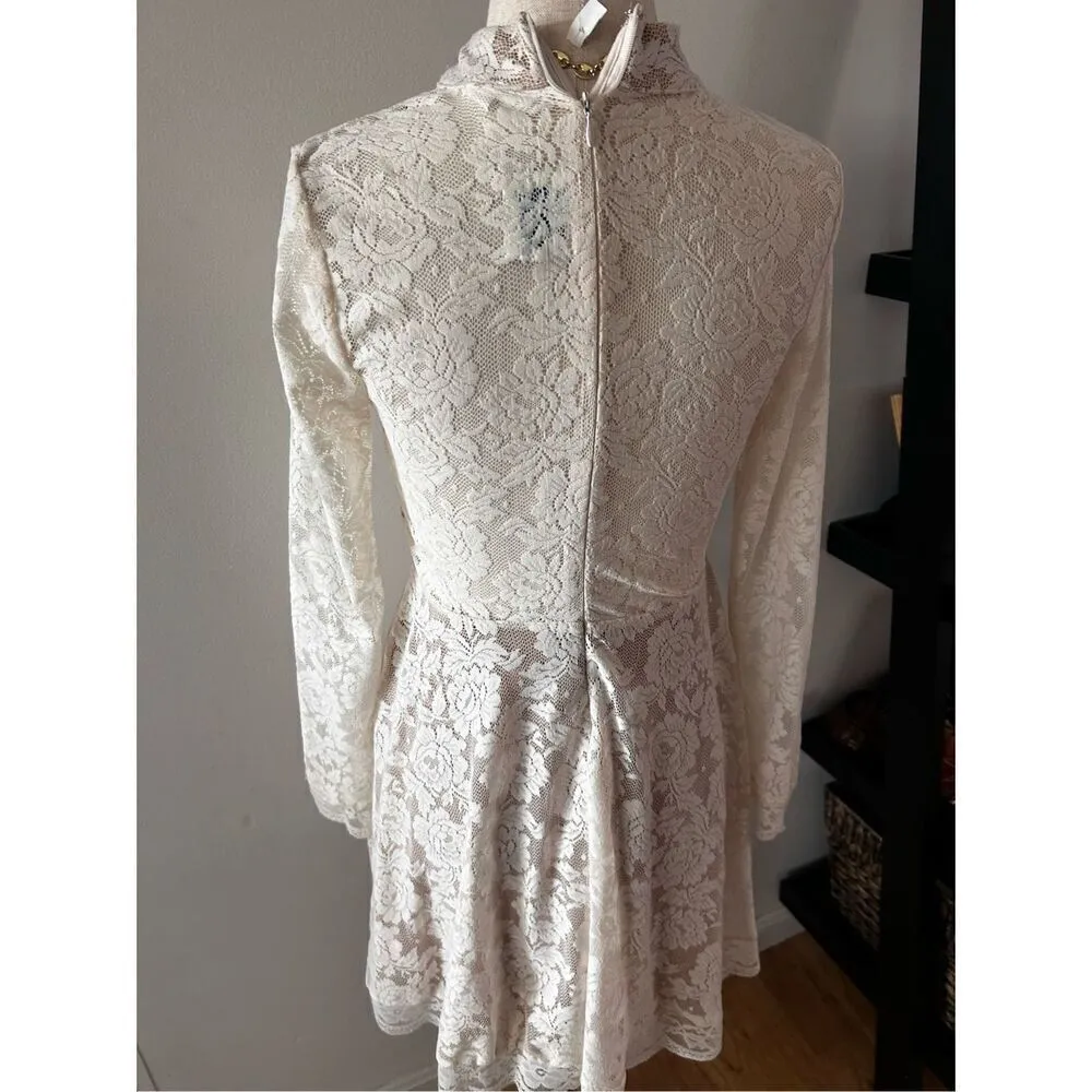 Lace white tan dress size small Pink - Image 2