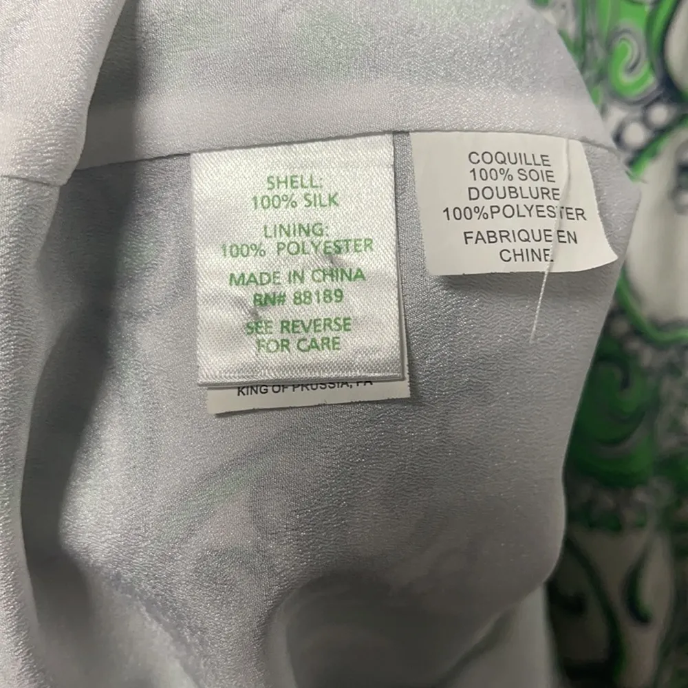 Lily Pulitzer Green & White Paisley Dress Size XS - Image 13