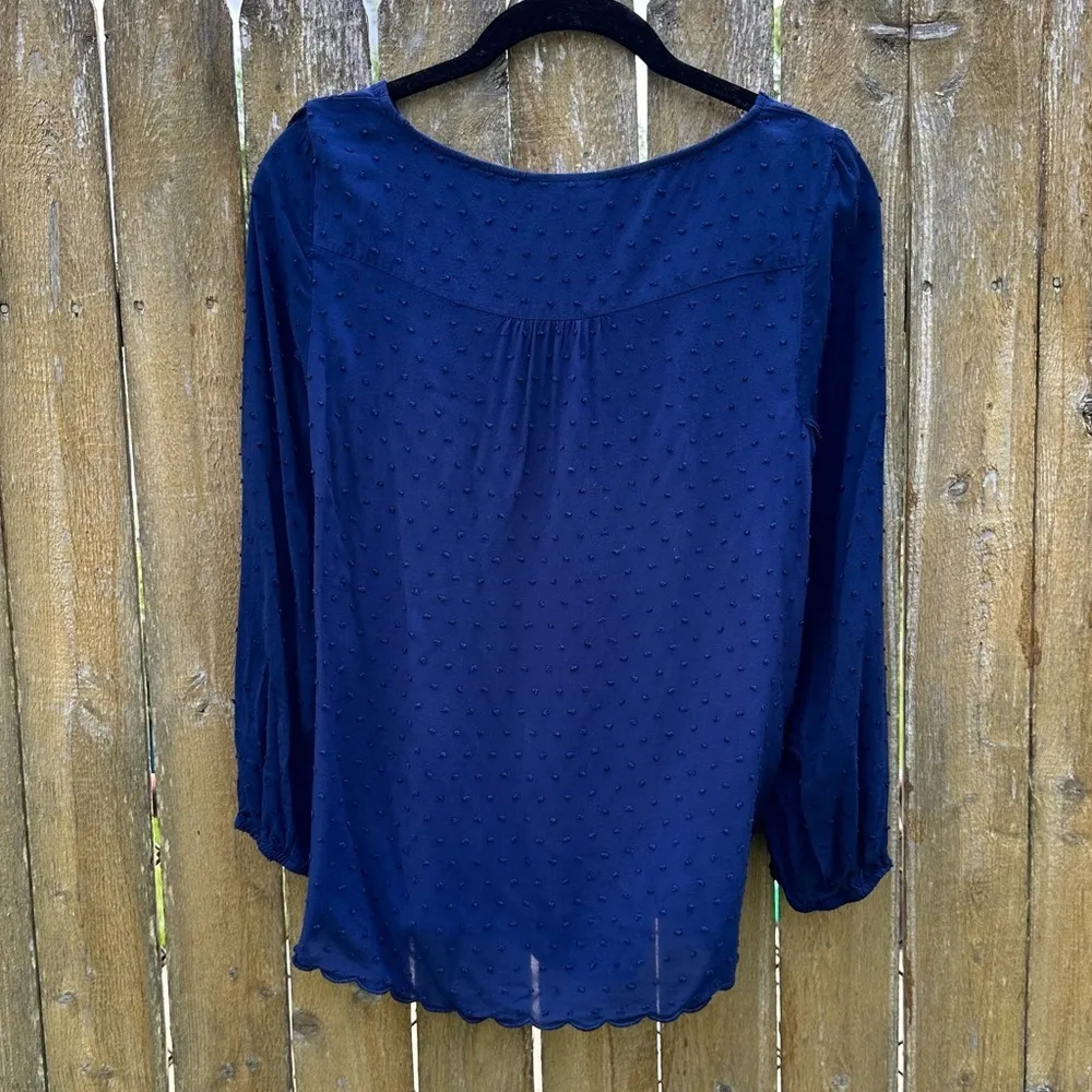 Anthropologie Maeve Emmaline Swiss Raised Clip Dot Textured Blouse Size 4 - Image 13
