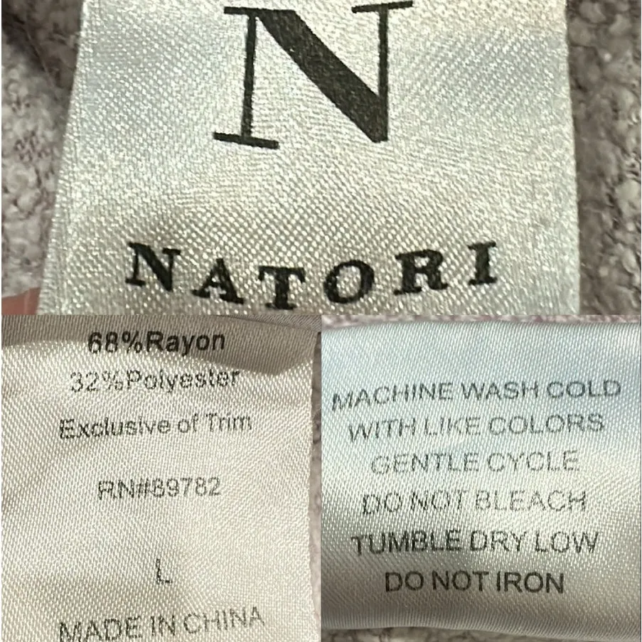 Natori Royal Purple Nirvana Brushed French Terry Robe Size Large Cozycore Lounge - Image 10