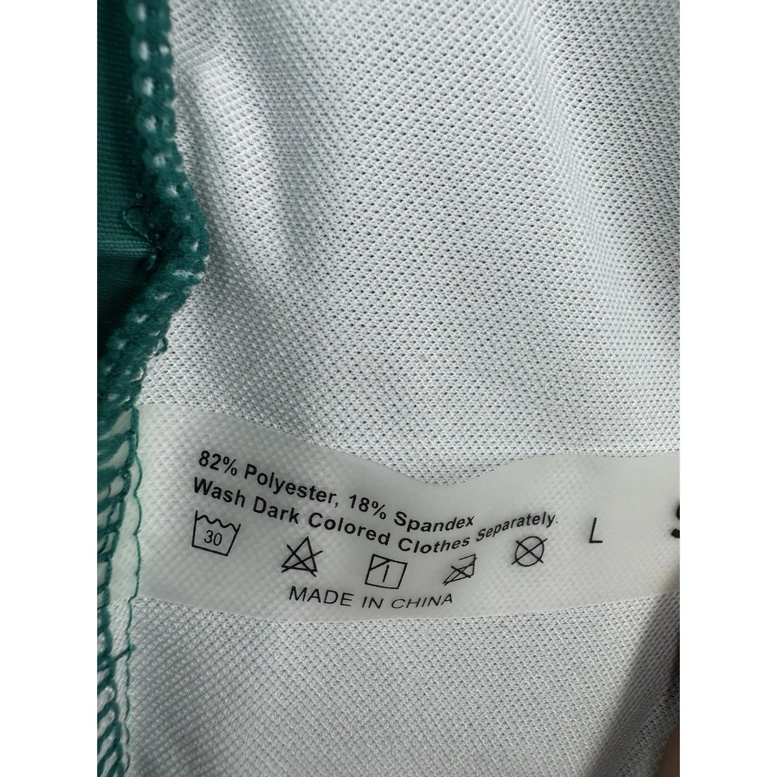 New SHEIN Swim Bikini Set Top & Swim Bottom Teal/Green Women’s SIZE L - Image 9