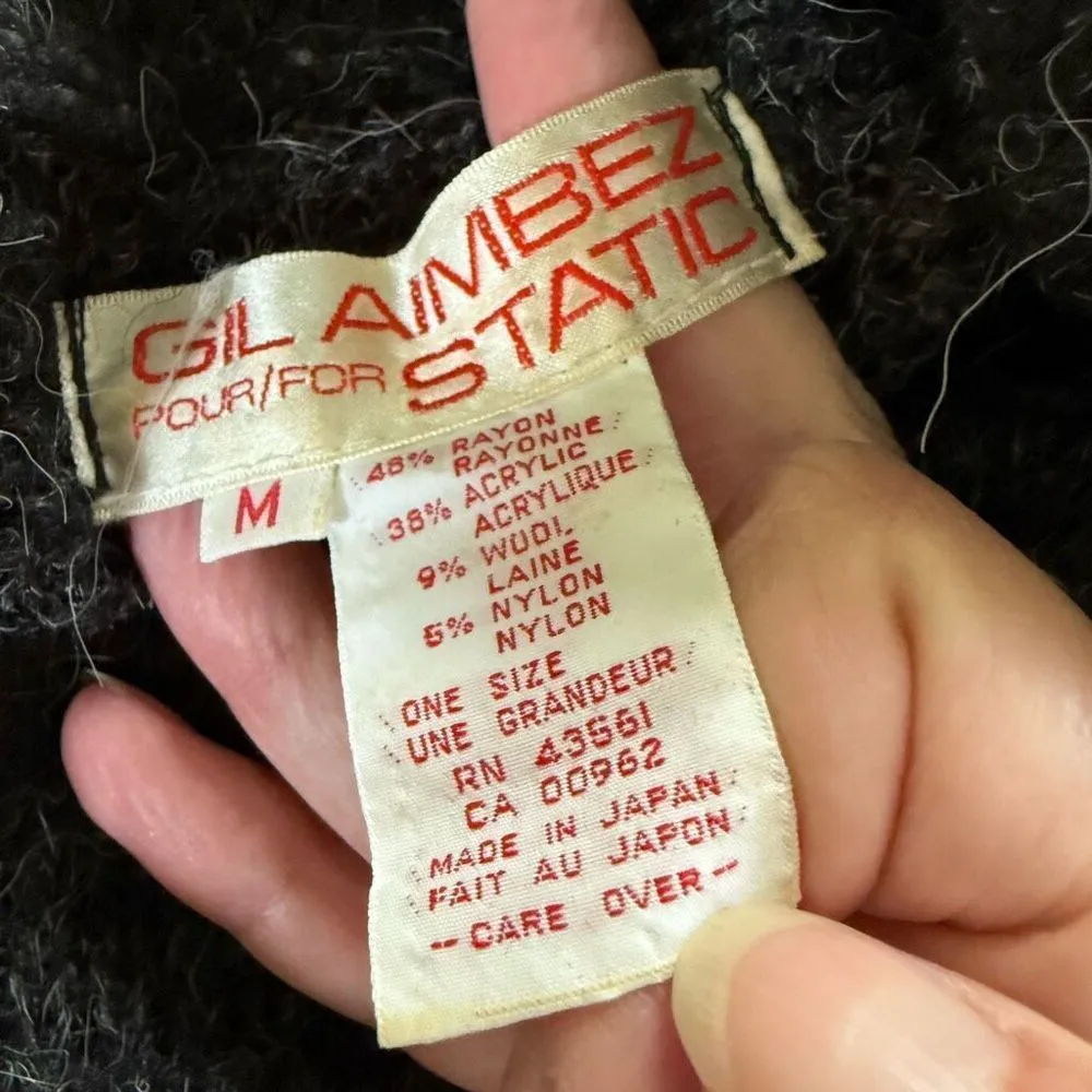 Vintage 80s 90s Gil Aimbez for Static Artsy Unique Grey Red Blue M Gray Size M - Image 9