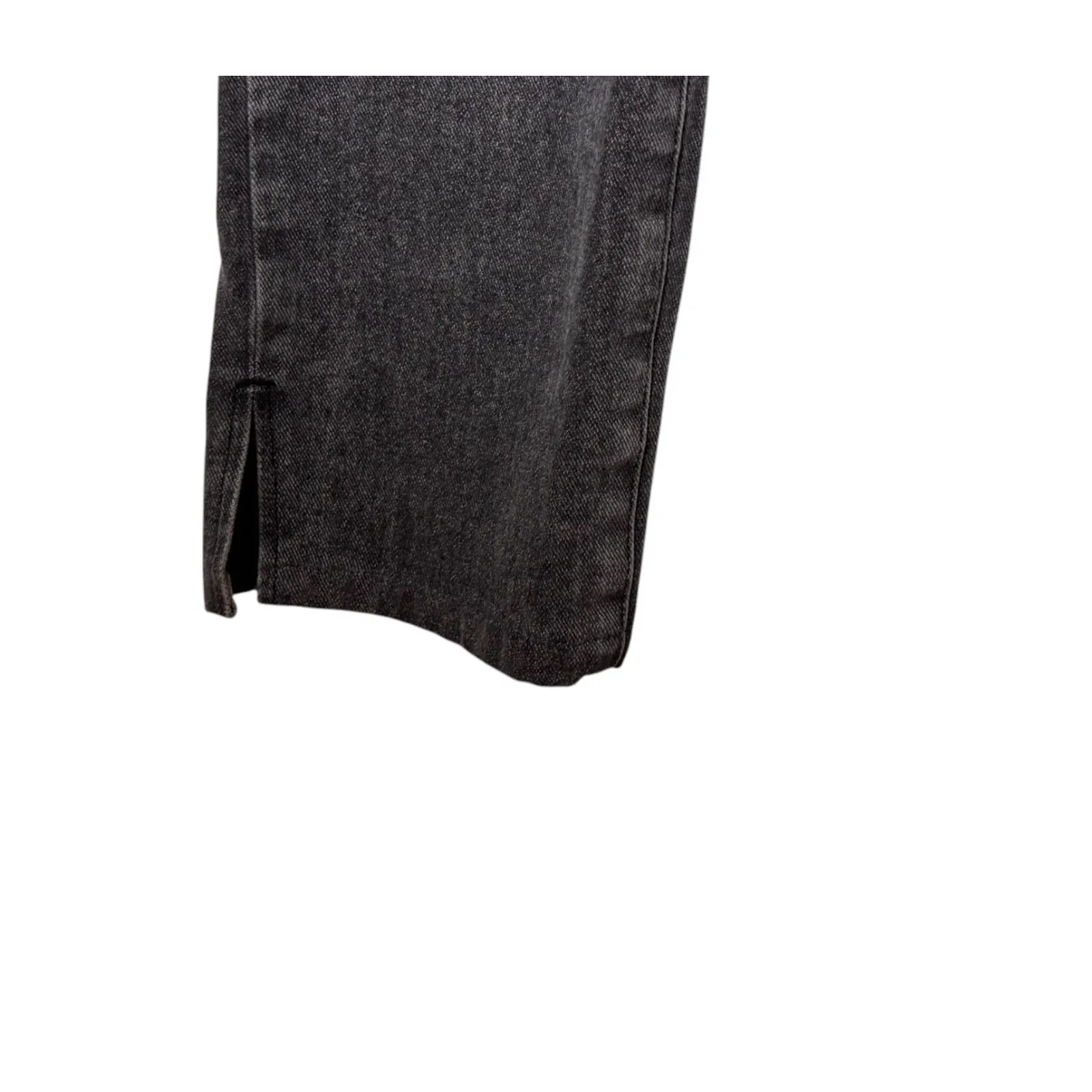 Pacsun Dad Jean Faded Black Denim Jeans Wide Leg Slit Button Fly Relaxed Fit 25 - Image 4