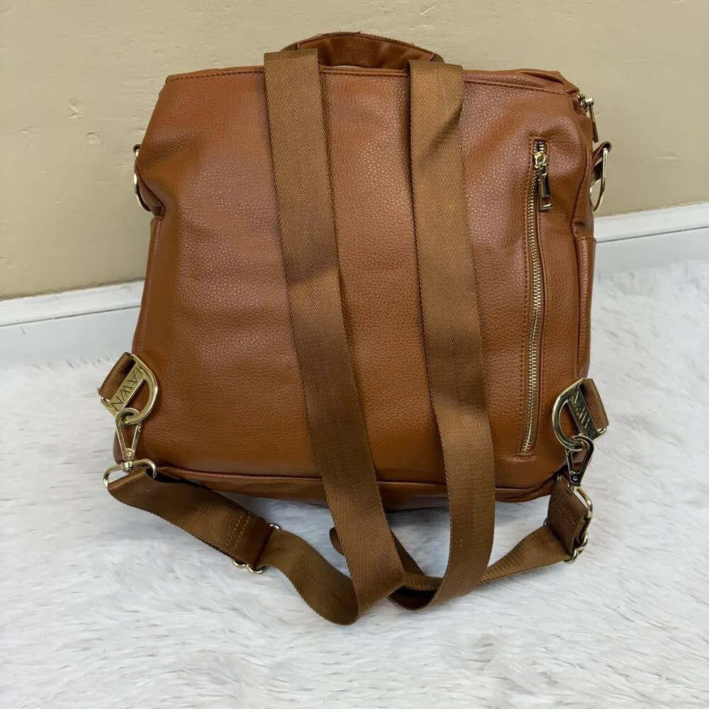 Fawn Design The Original Convertible Diaper Bag Brown Faux Leather - Image 3