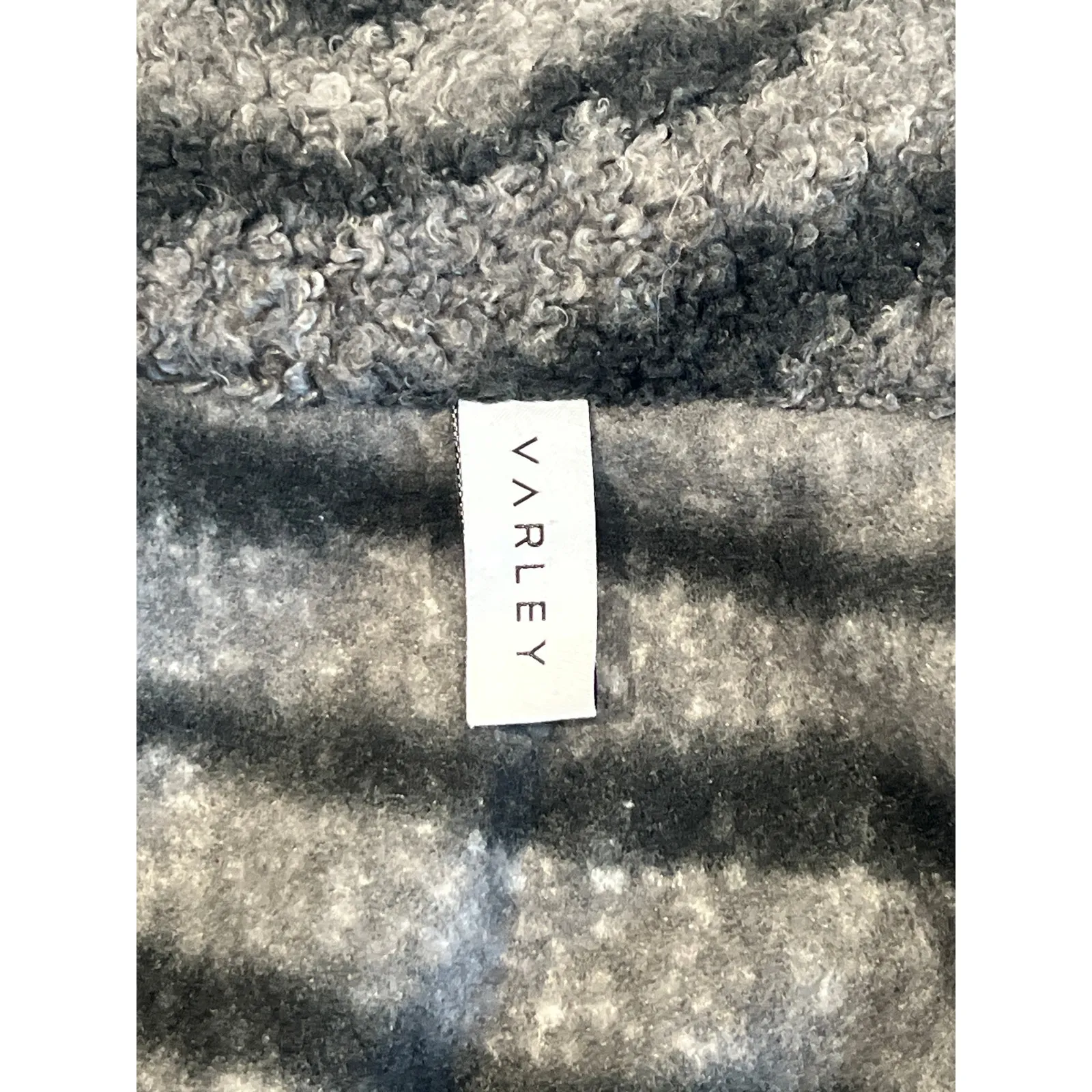 Varley Napoli Sherpa Jacket Black & Gray Zebra Women's Size XS Full Zip Boucle - Image 4