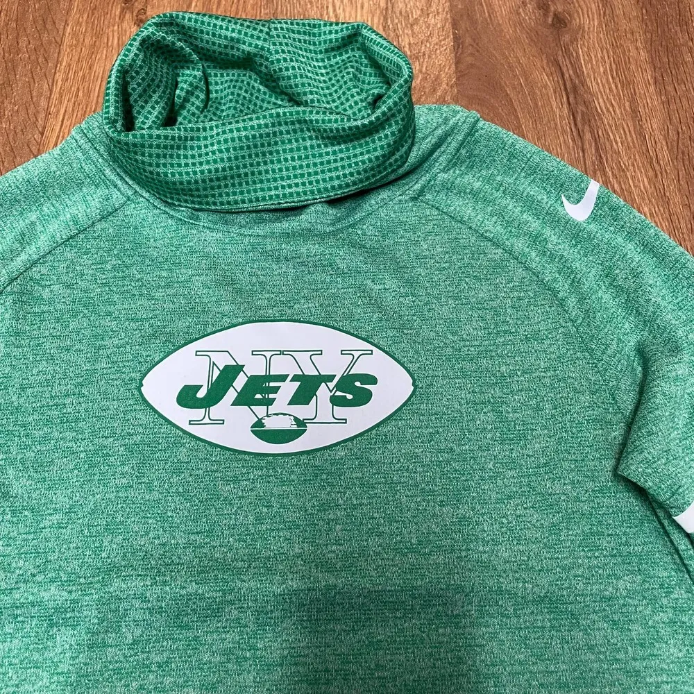 Nike Dri-Fit Women Green Pullover Long Sleeve Mock Neck NFL Team NY Jets Small - Image 3