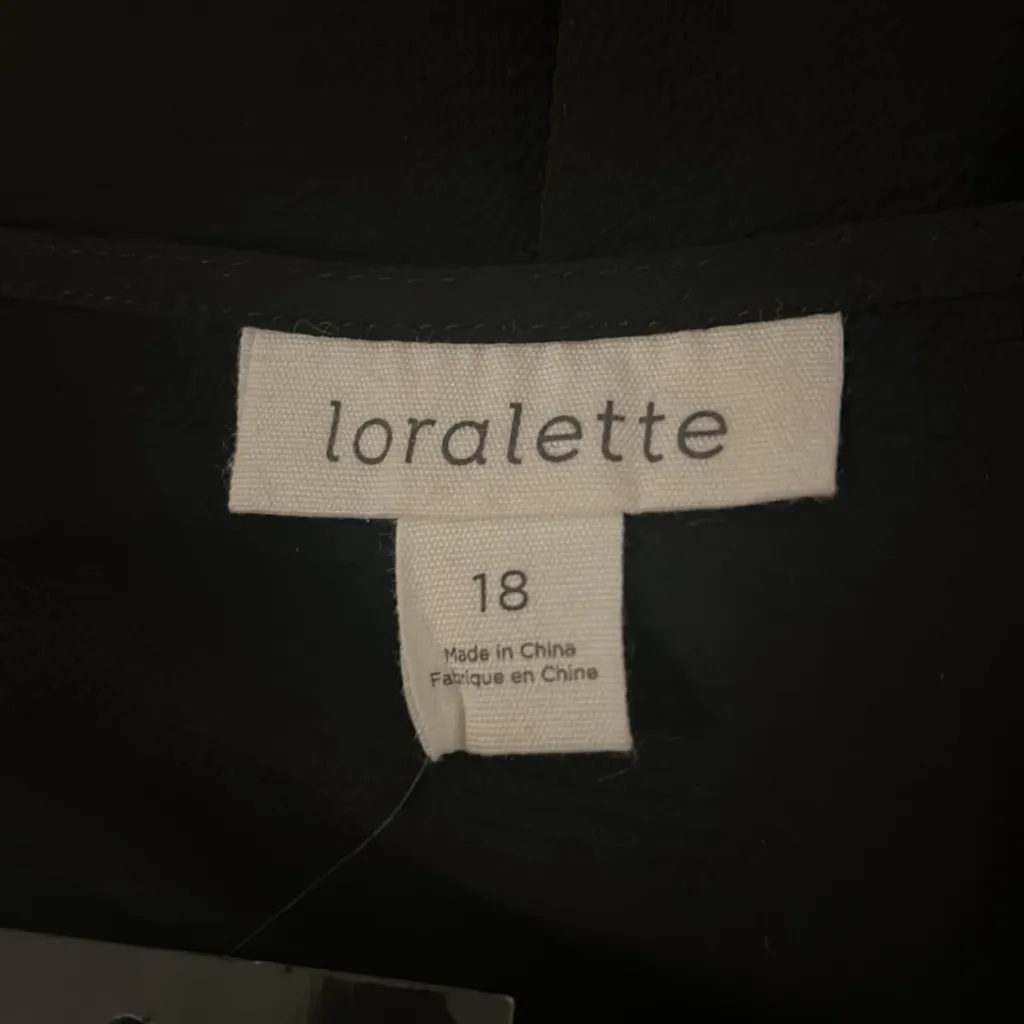 Loralette Doll Up Plain Short Sleeves Babydoll Dress in Black, Size 18 NEW w/Tag Black - Image 5