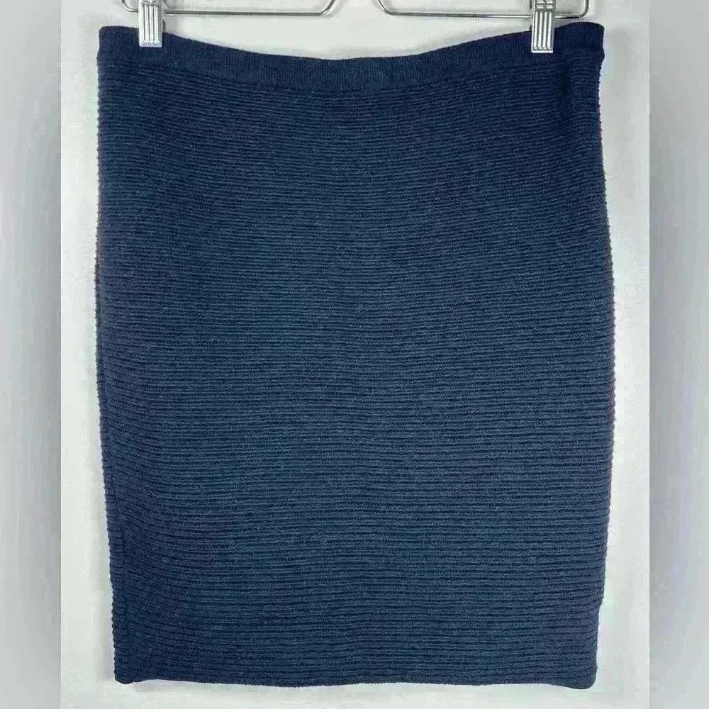 Eileen Fisher Skirt Black Wool Blend Straight Pencil Style Womens Petite Medium - Image 4