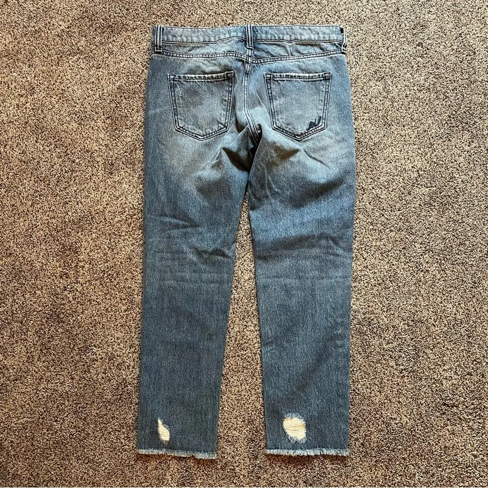 Express Distressed Girlfriend Cropped Denim Jeans 2 - Image 5