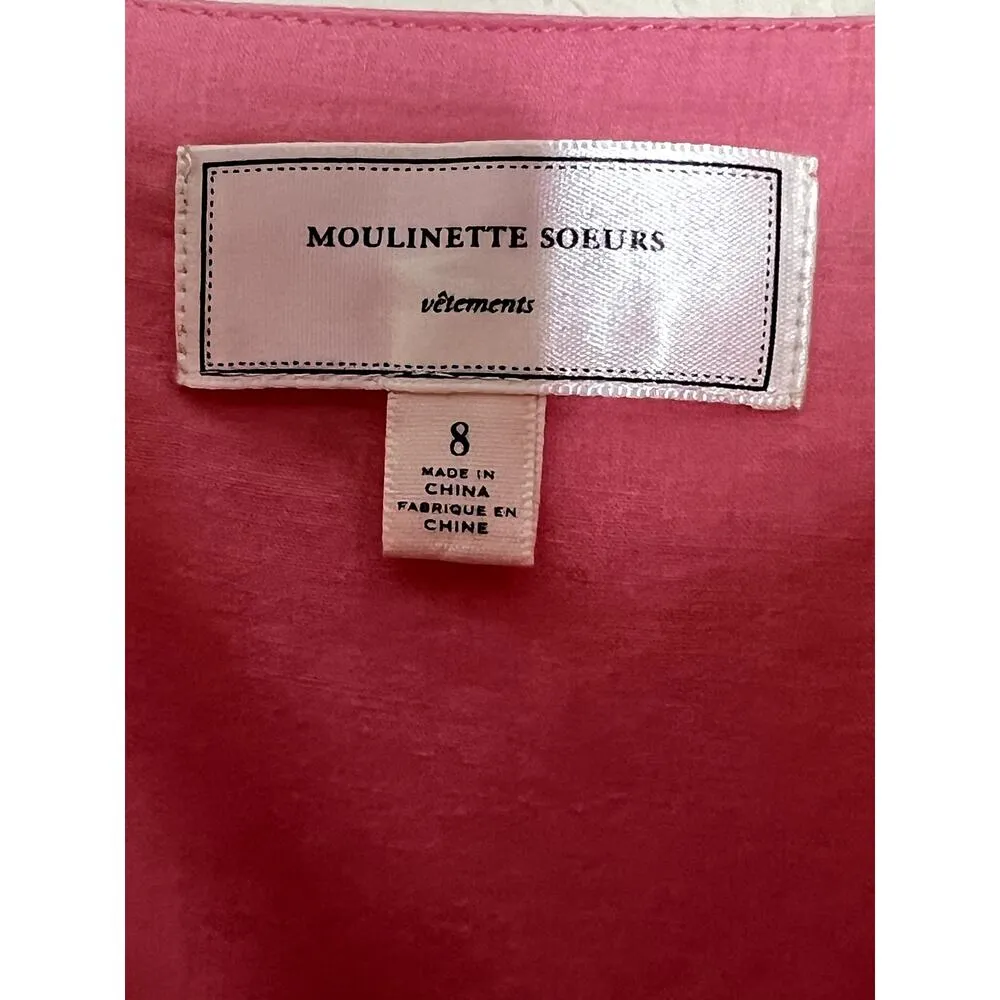 Moulinette Soeurs dess size 8 pink/white eyelet trim lined couquette, feminine - Image 5