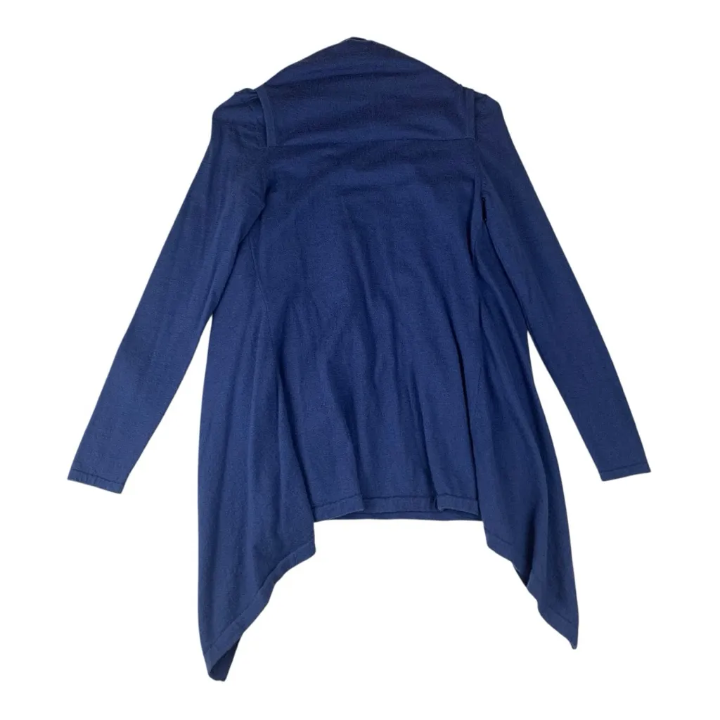 Kinross Cashmere women's medium blue knit sweater cardigan vest - Image 2