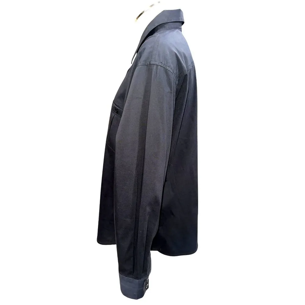 Chicos Black Button Up Tunic Shirt Chic Versatile Classic Long Sleeve Collar - Image 2