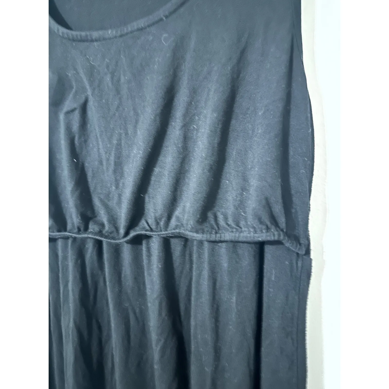 Milk Nursingwear Black Sleeveless‎ Gathered Maternity Top Size S Rayon Spandex - Image 2