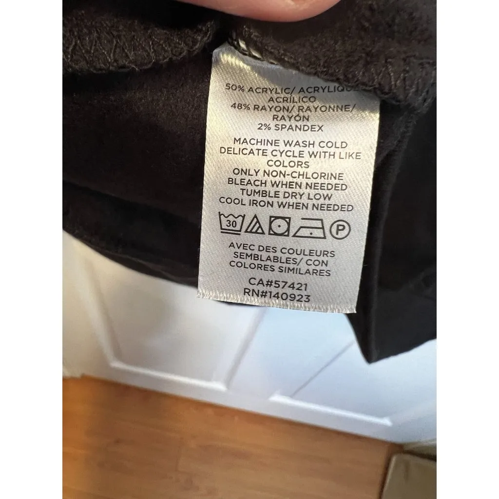 Lou & Grey Signaturesoft Sweatshirt Size Large Quarter Zip Black Loungewear NWT - Image 8