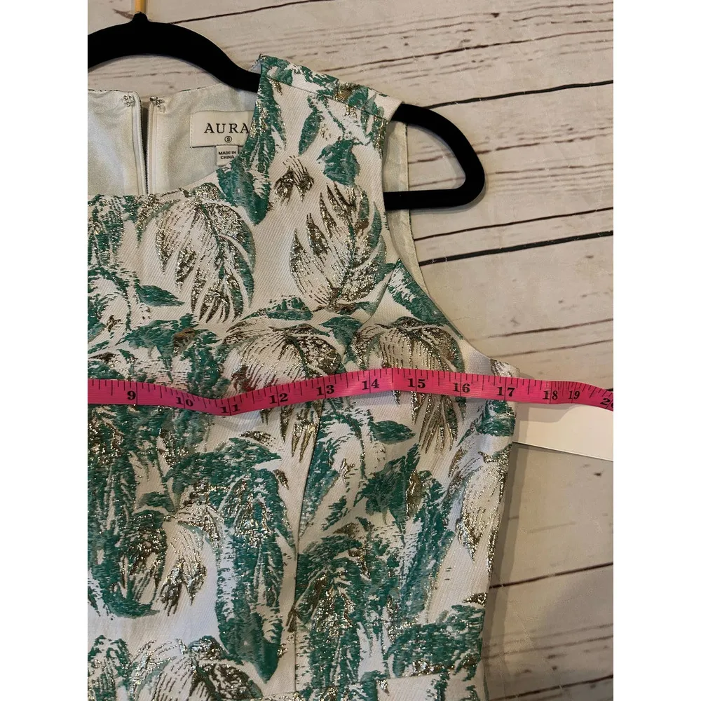 Aura Size Small Dress A Line Ruffle Skirt Metallic Detail Sleeveless Party Dress - Image 6