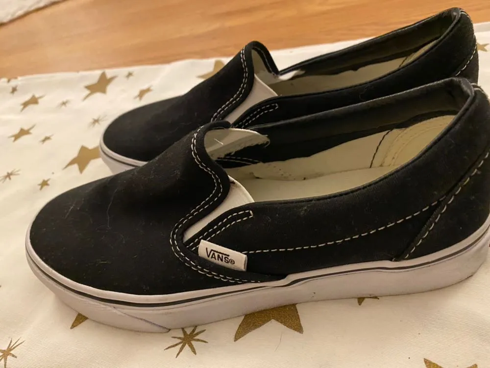 Vans Black Slip Ons - Image 2