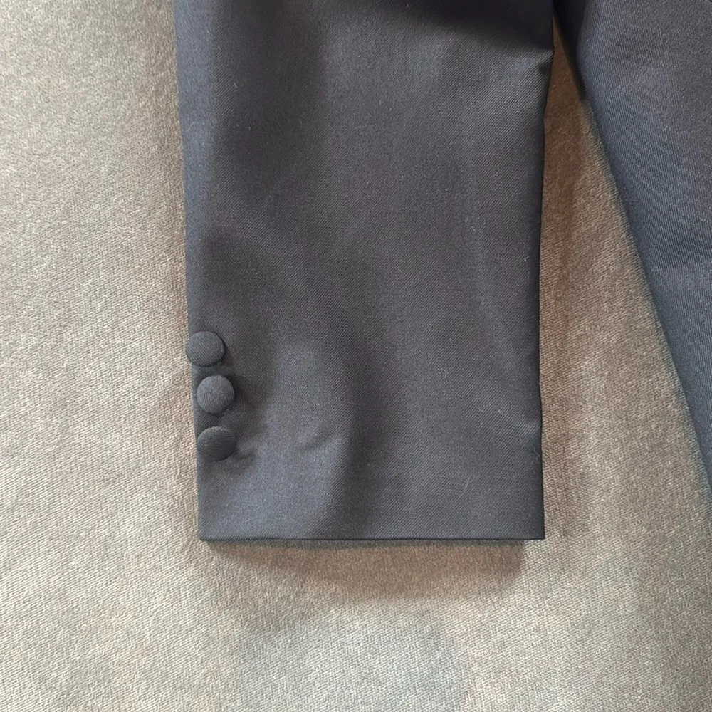 Women’s Black Slim Fit 3 Piece Formal Tuxedo Pant Suit Peak Lapel Size 6 NEW - Image 16