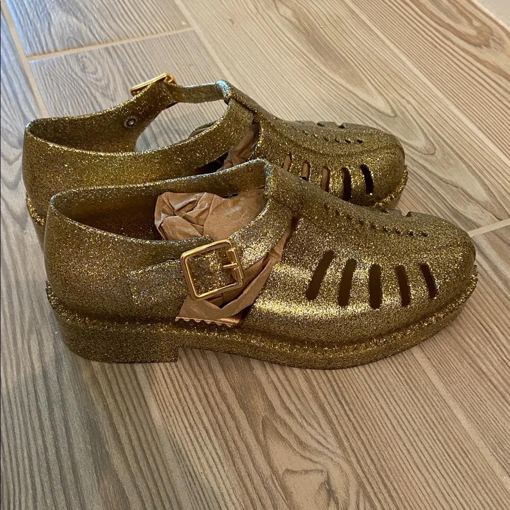 Melissa Maryjane Jelly Sandals (Sz 6) Gold Glitter - Image 4