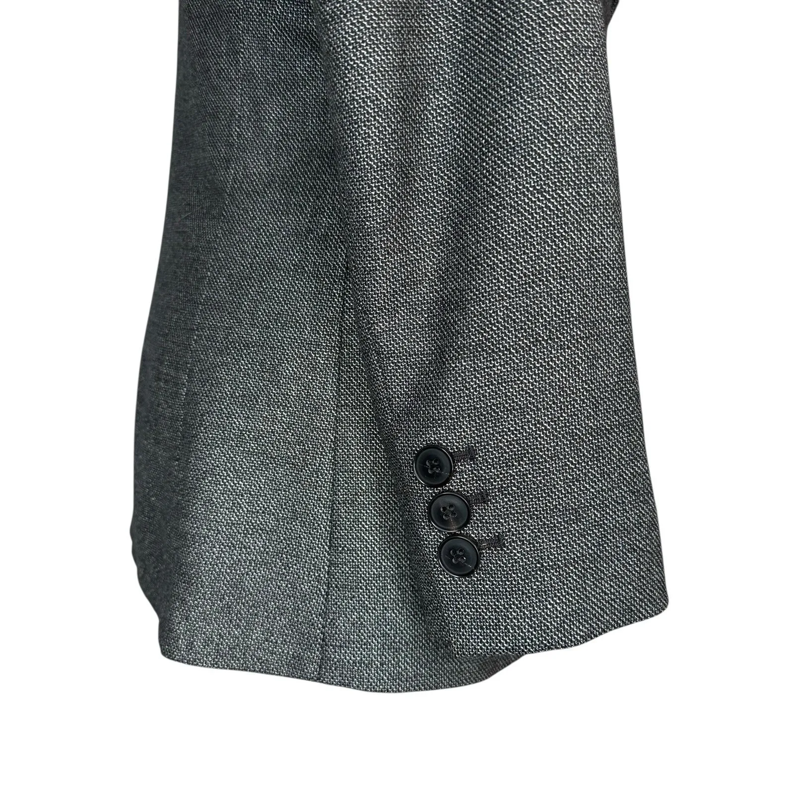 Lafayette 148 New York Gray Virgin Wool Silk Blazer 12 Single Button Jacket $698 - Image 5