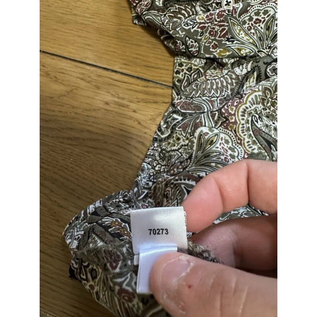 Ann Taylor LOFT Paisley‎ Long Sleeve Blouse Top Size Medium Boho Peasant Flowy - Image 11