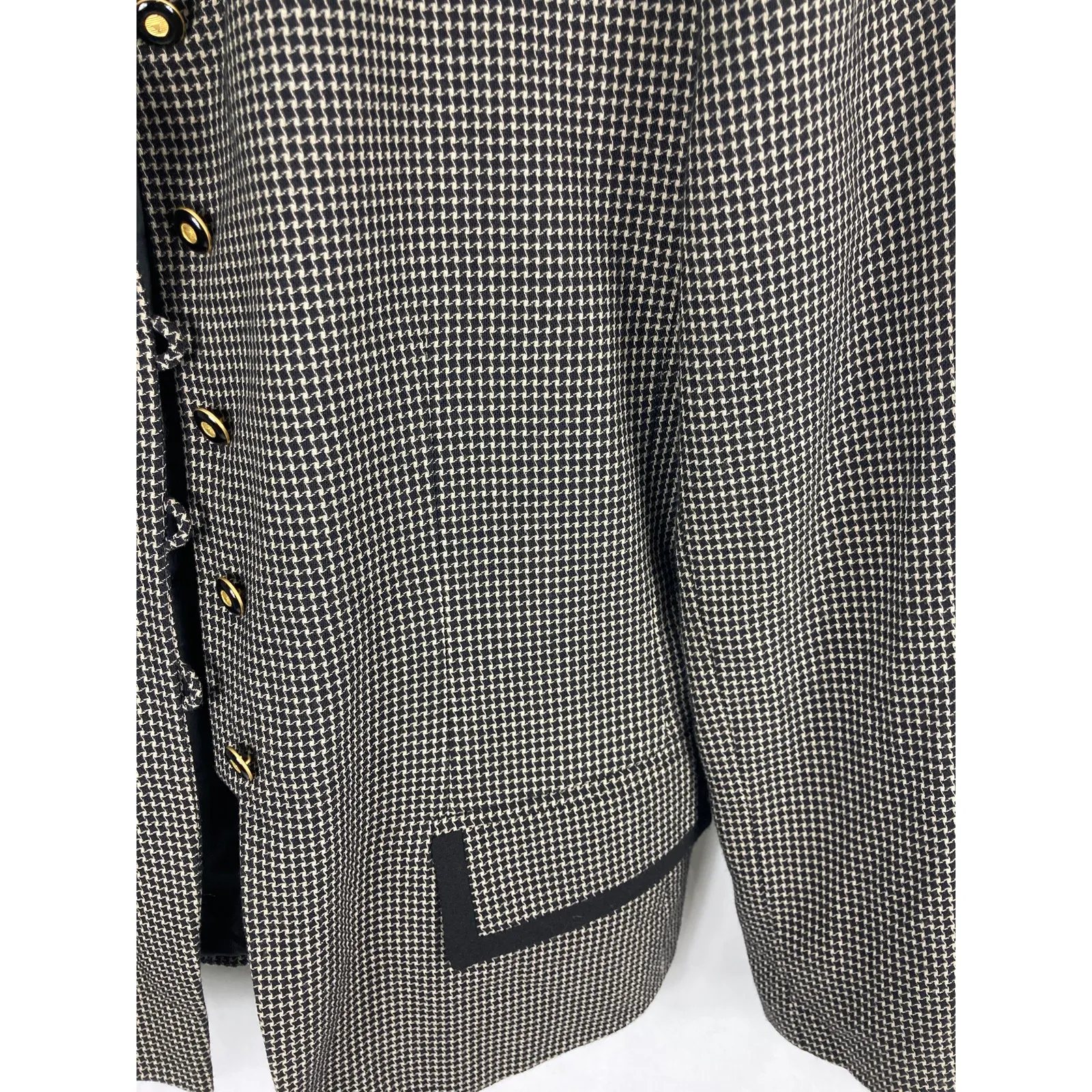 Jacqueline Ferrar Vintage Houndstooth Blazer size 10P - Image 3