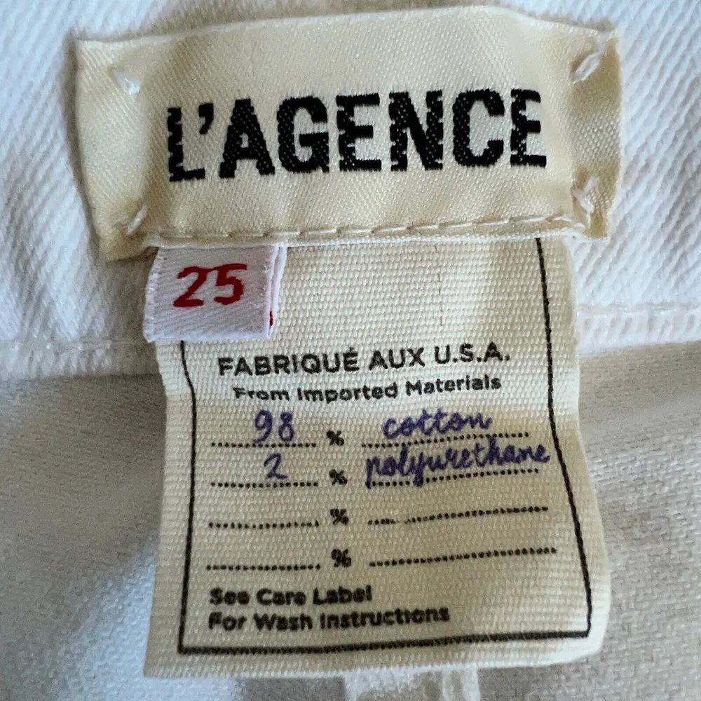 L'Agence Balboa Slouchy Denim Shorts Womens Size 25 White Distressed - Image 2