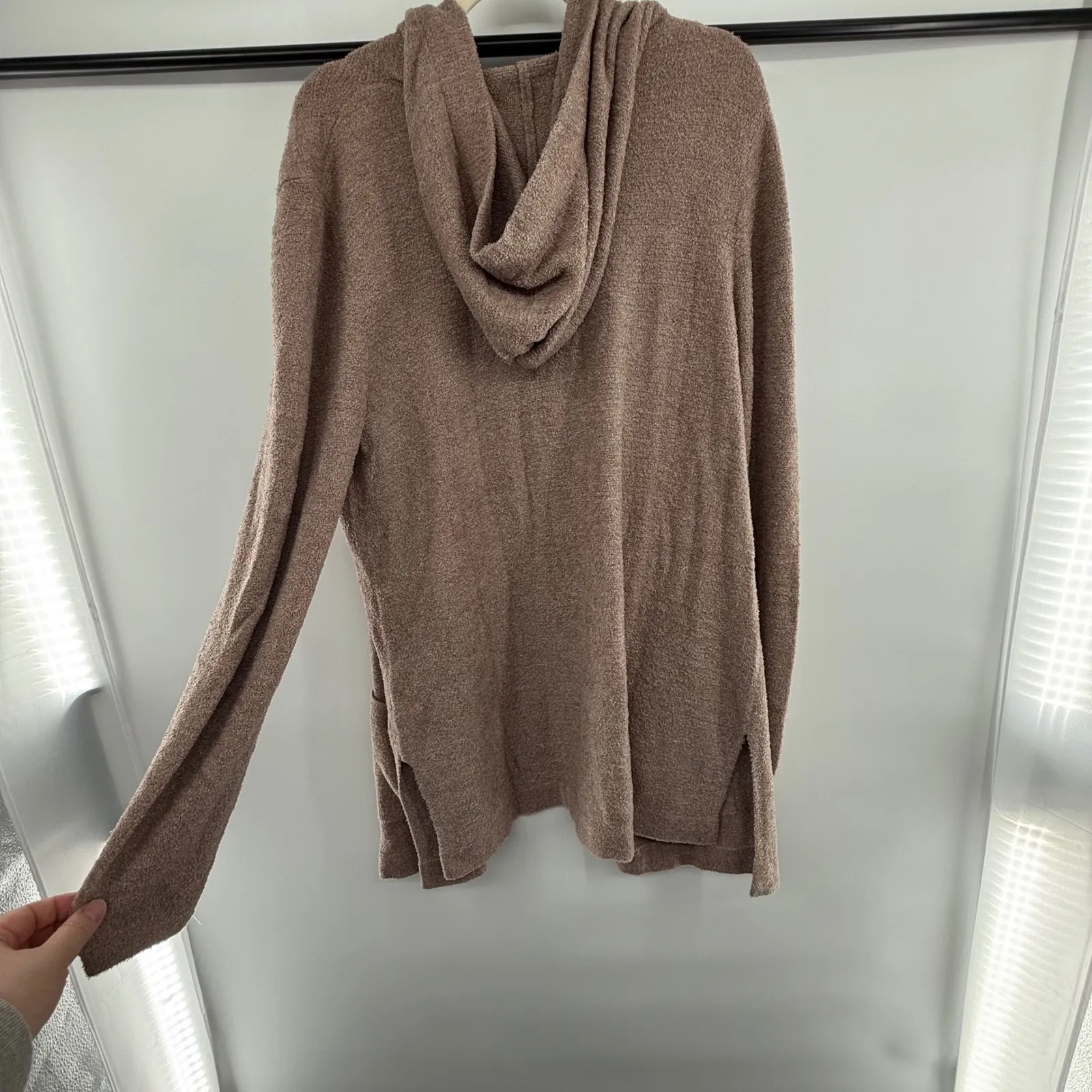 Barefoot Dreams CozyChic Lite Open Front Cardigan Taupe 1X Style 905 - Image 5