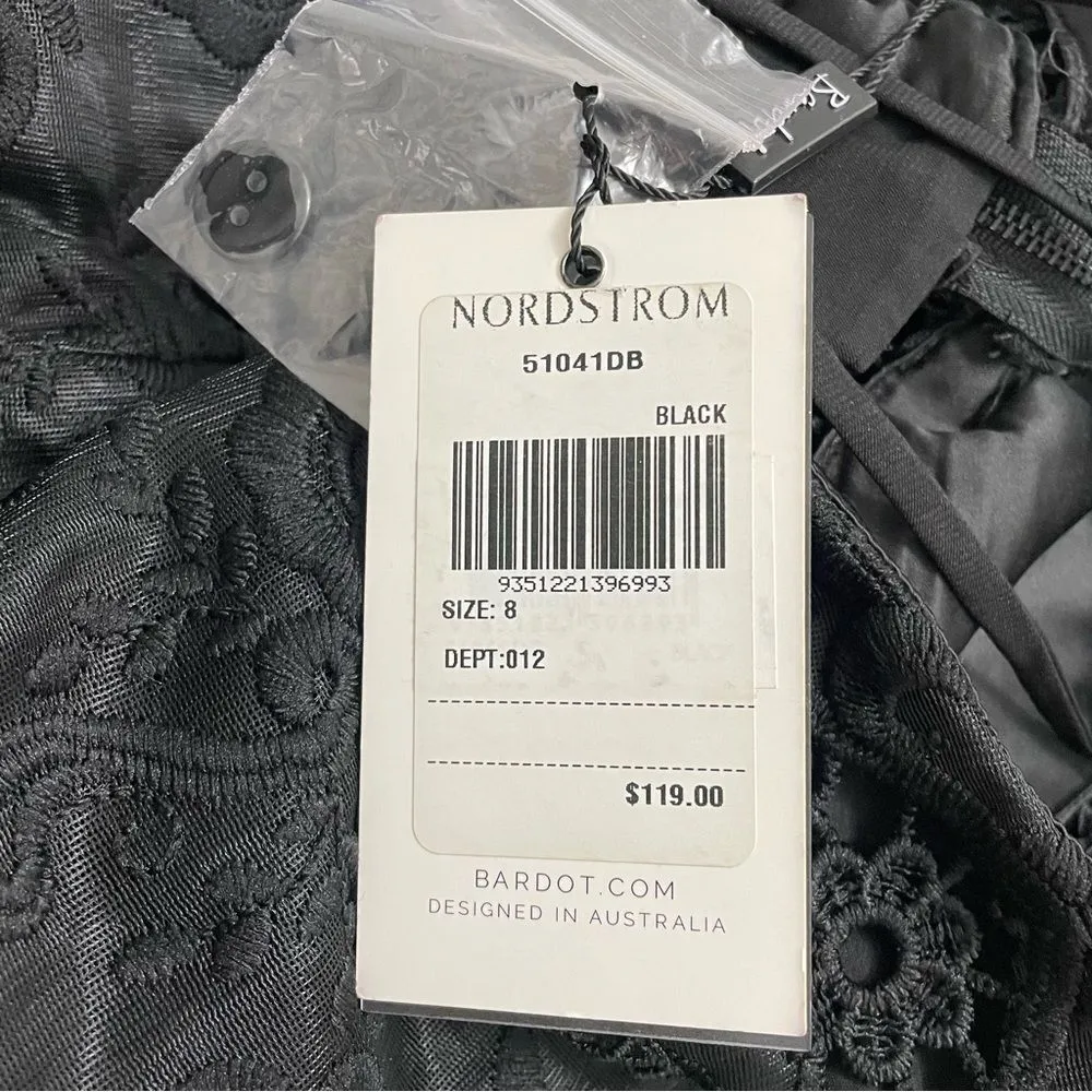 NWT Bardot Lola Black Lace Midi Slip Dress Cocktail Party Women's Size 4 | XS - Image 13