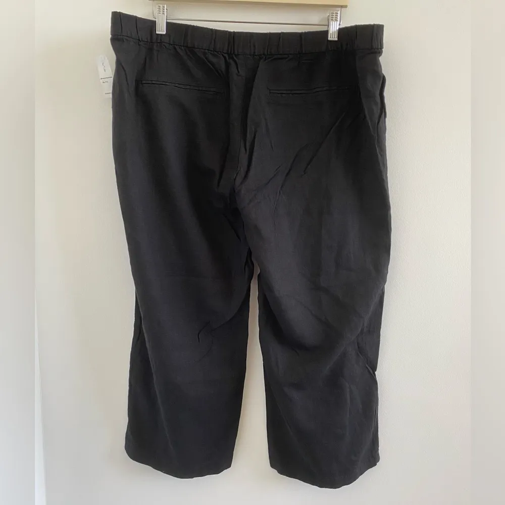 Old Navy Linen Blend Wide Leg Crop Pant In Blackjack Size XL New With Tag - Image 5