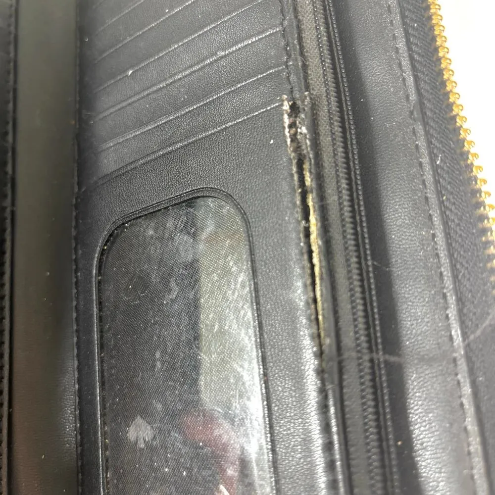 Kate Spade Black Leather Double Zip Wallet Wristlet - Image 3