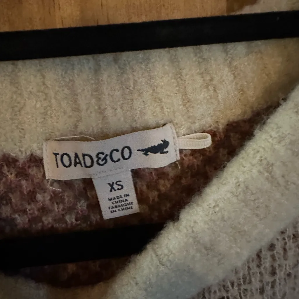 Toad&Co Multicolor Floral cotati dolman Crew Neck Sweater! Pink Size XS - Image 5