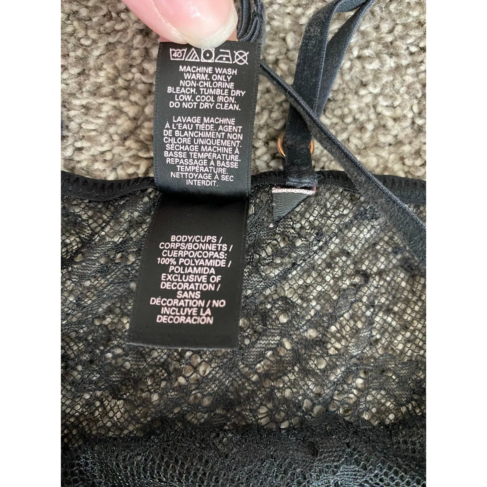 Sheer Black Lace Babydoll Slip – Size Medium - Image 6