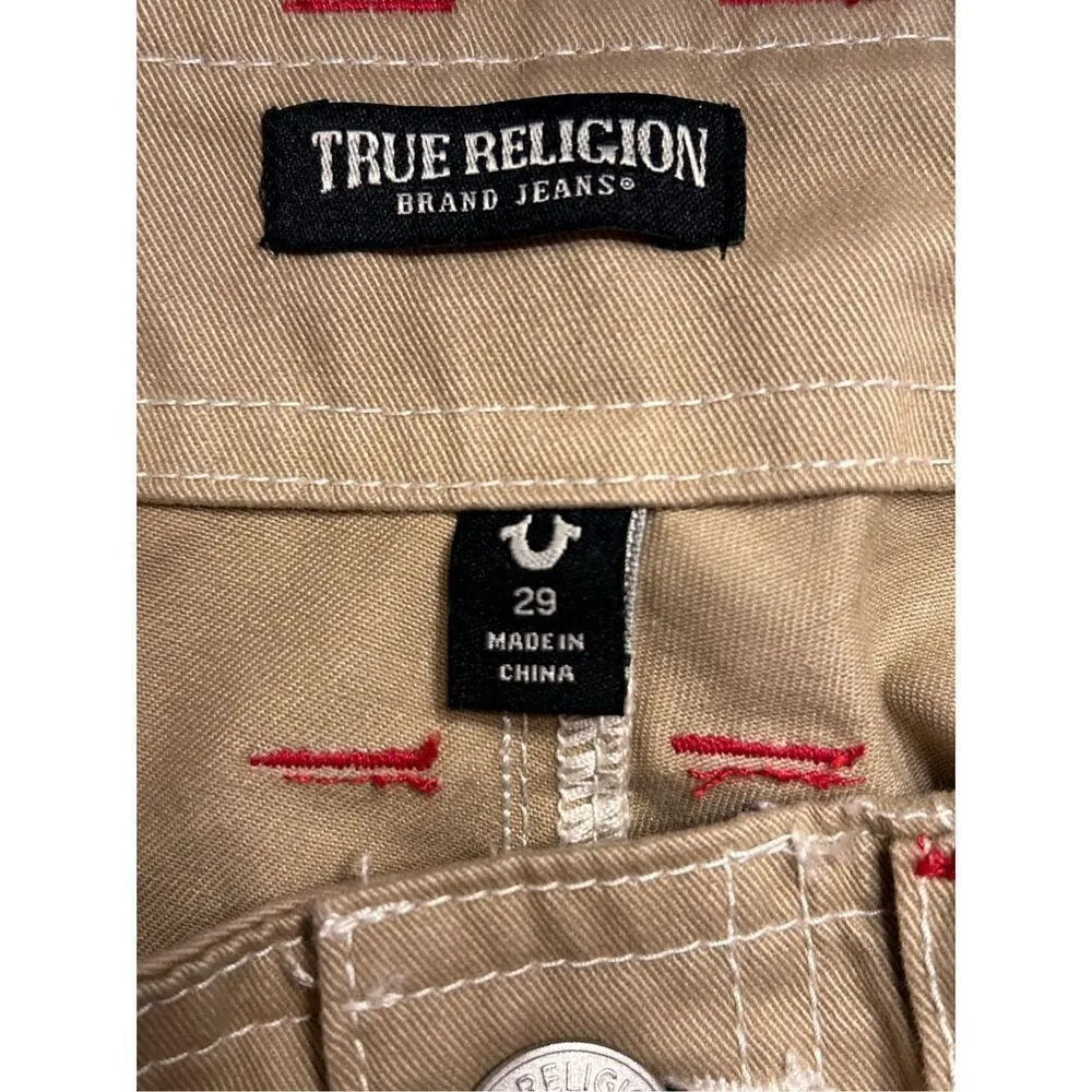 True Religion Women's Military Cargo Pants Beige Travertine SZ 29 NWT $139 (3890 - Image 8