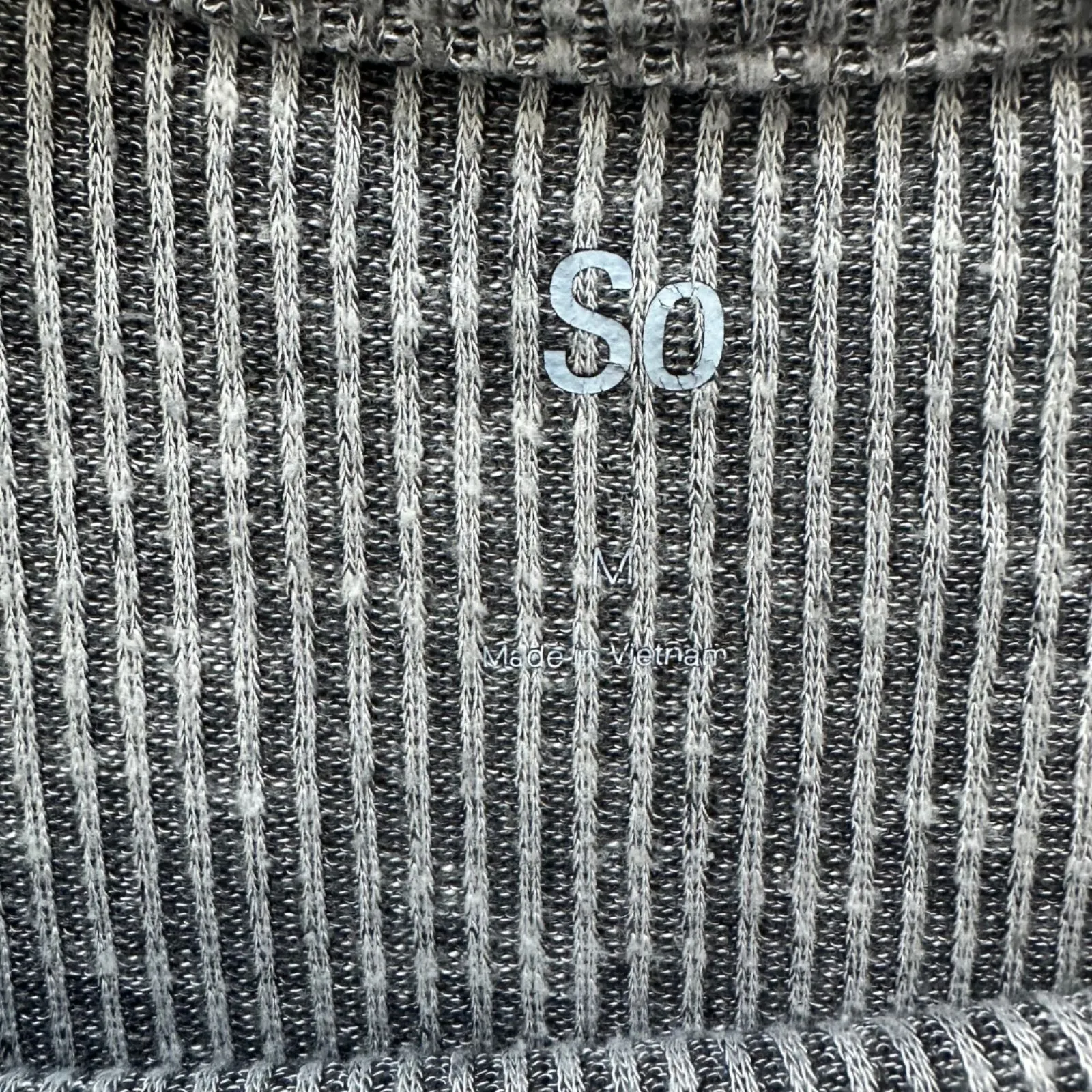 SO Short Sleeve Ribbed Peplum Top Gray Medium - Image 5