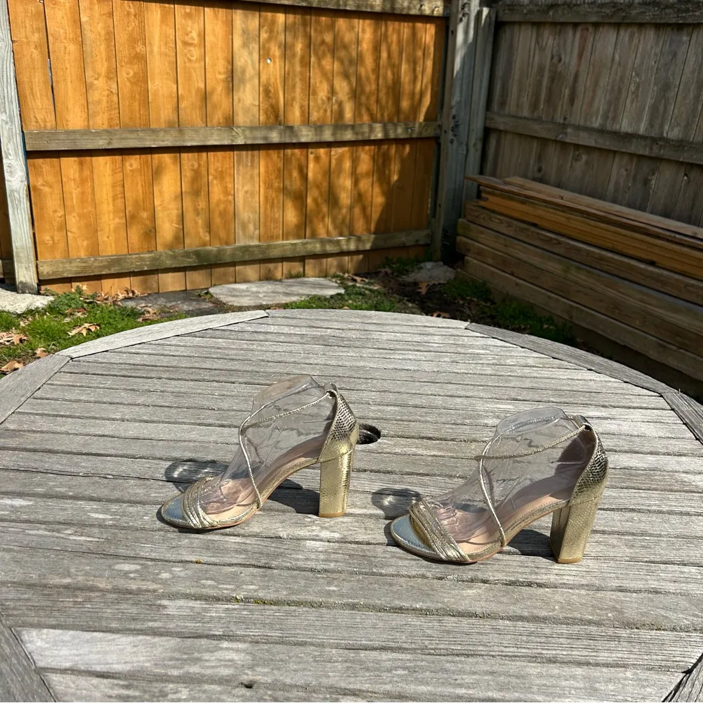 Fashion to Fiqure Belinda‎ Gold Metallic Dress heel sandals women 8 - Image 5