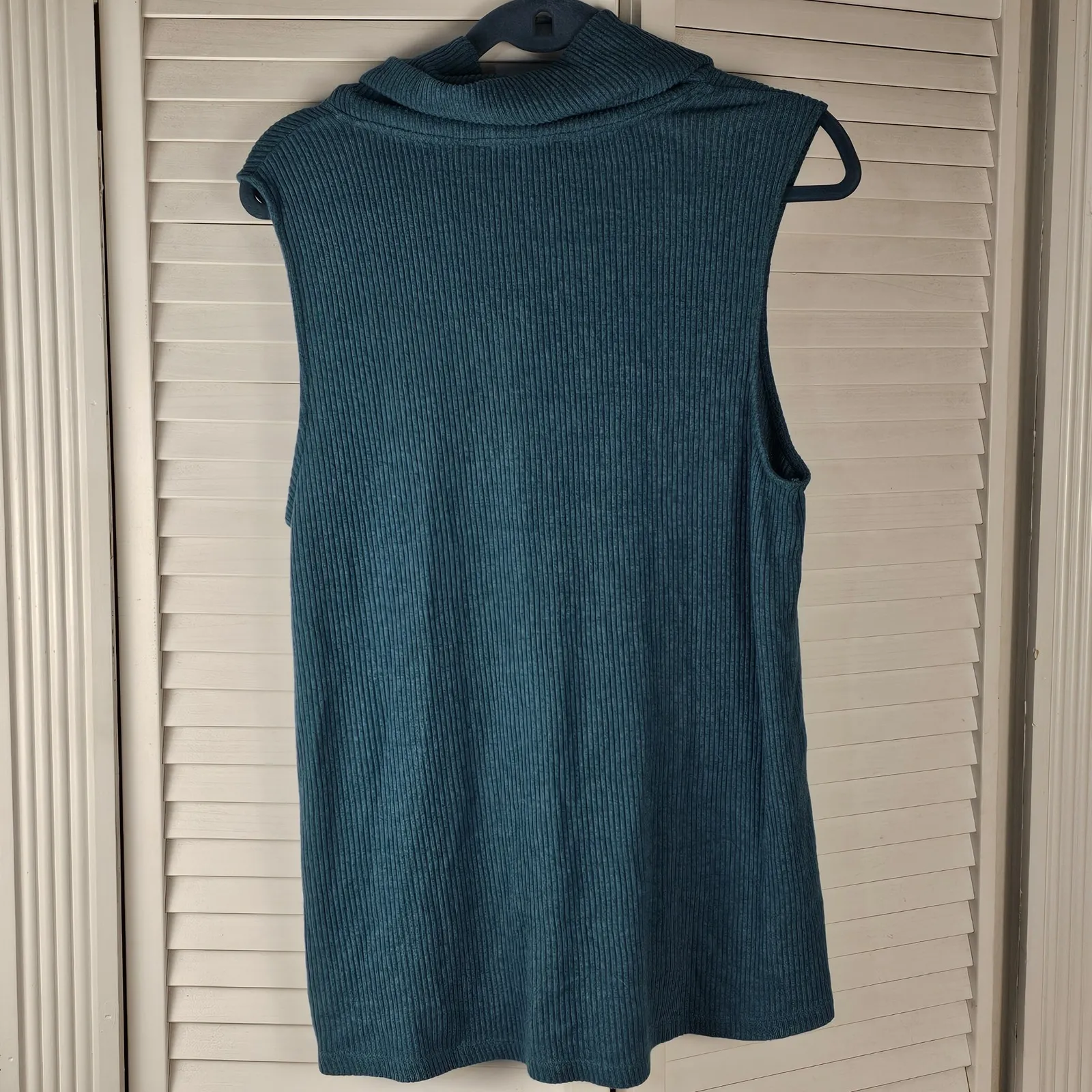 Vanessa Virginia Anthropologie Womens Green Sleeveless Turtleneck Sweater‎ XL - Image 3
