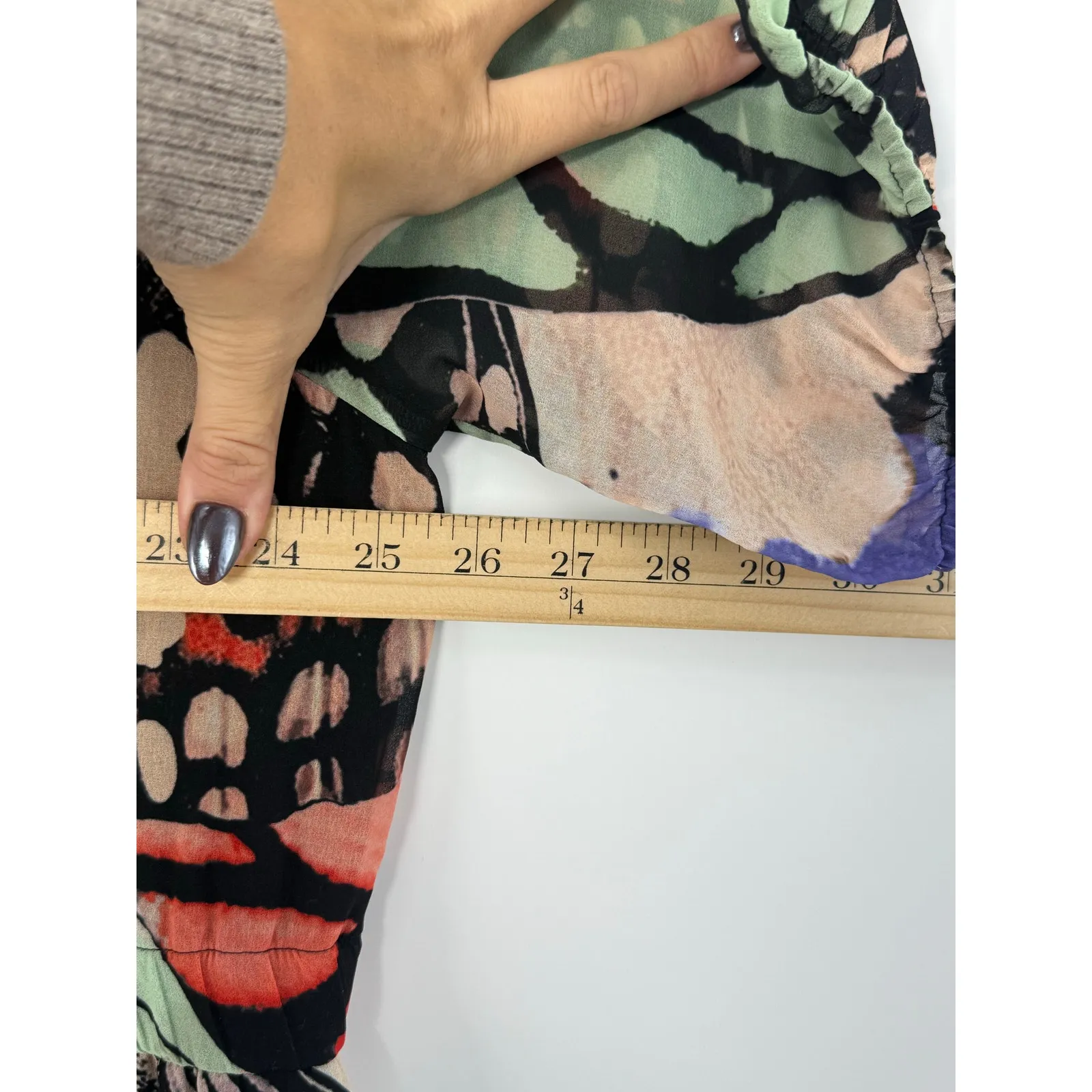 Wayward Fancies by eShakti Butterfly Wing Print Tiered Maxi Dress Women 2X/22W Brown - Image 8