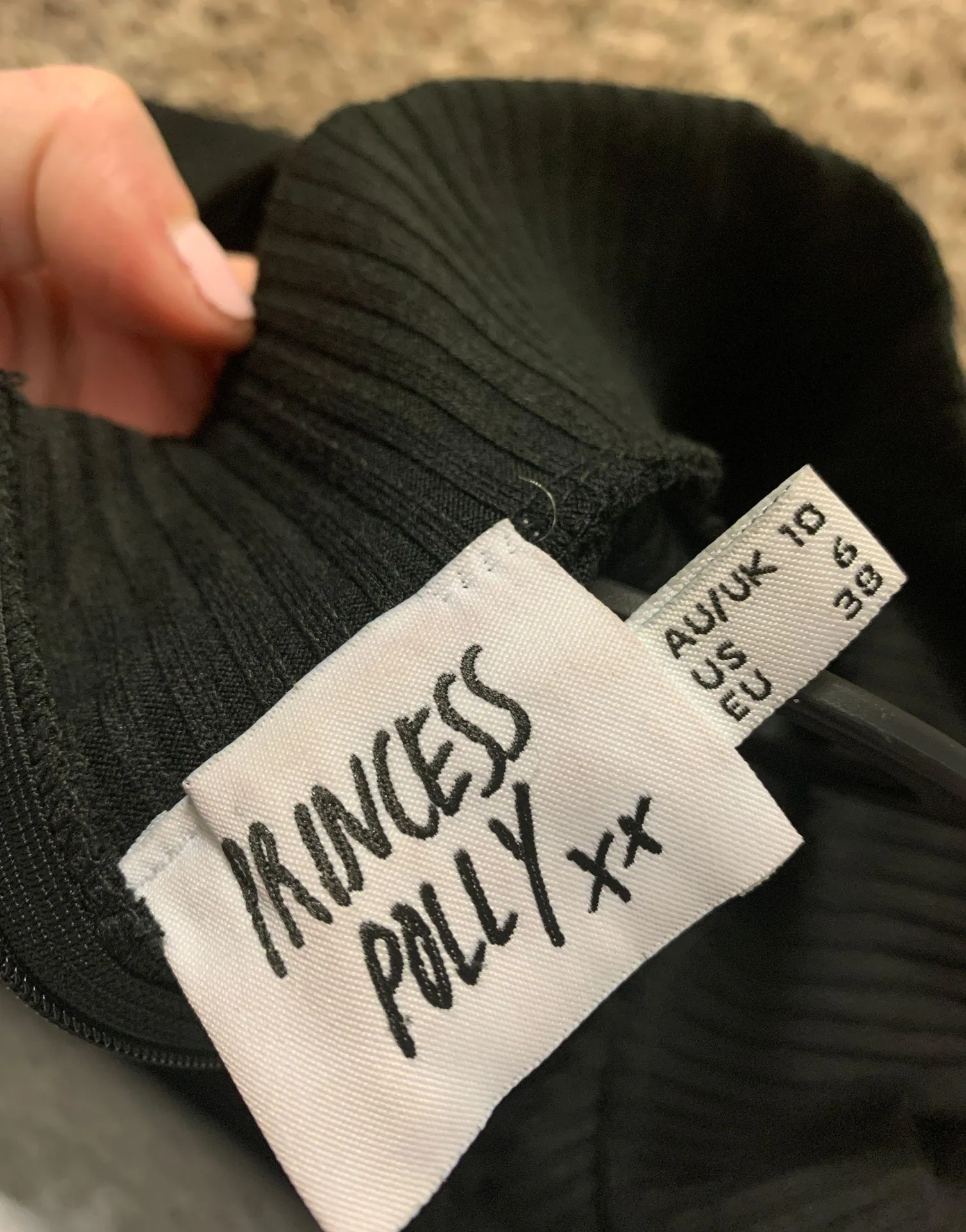 Black  Long Sleeve Dress With Slit - Image 4